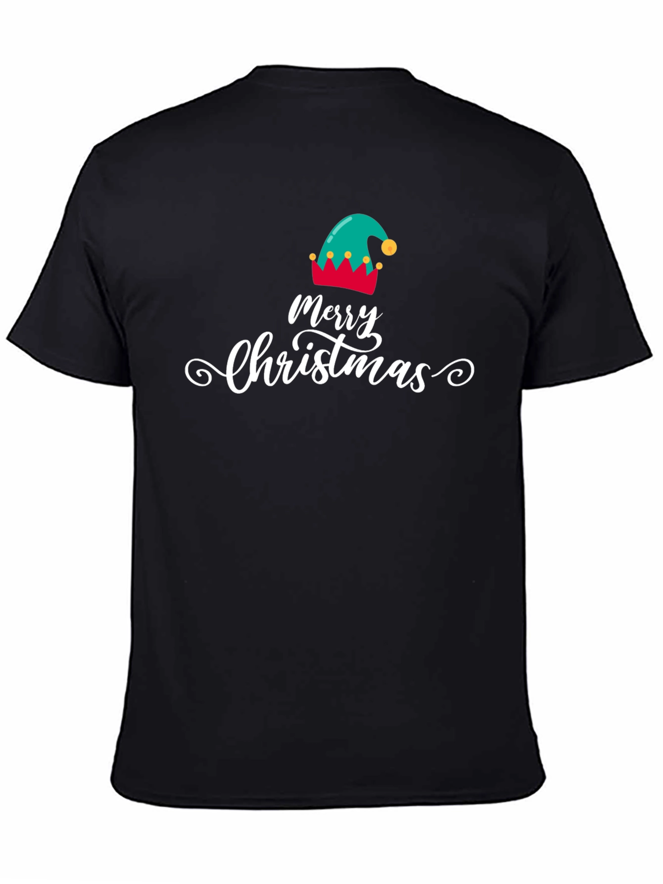 Merry Christmas Elf Hat Graphic T-Shirt