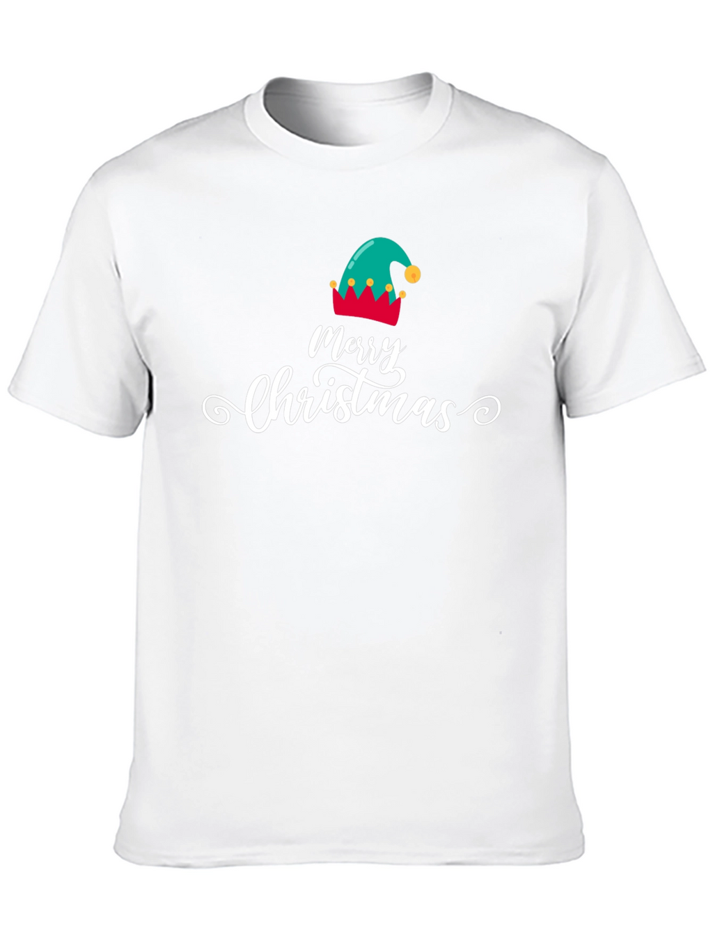 Merry Christmas Elf Hat Graphic T-Shirt