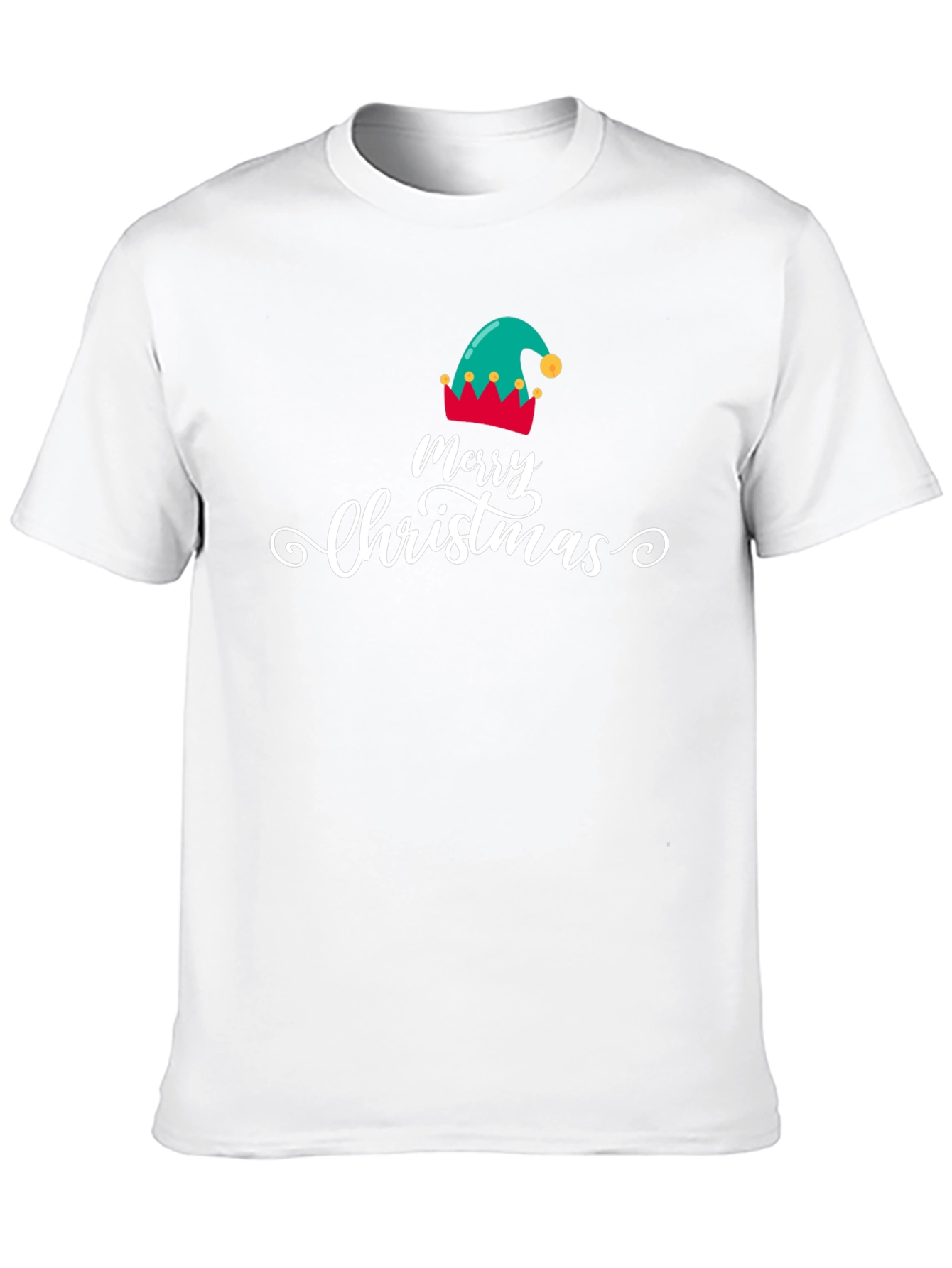Merry Christmas Elf Hat Graphic T-Shirt