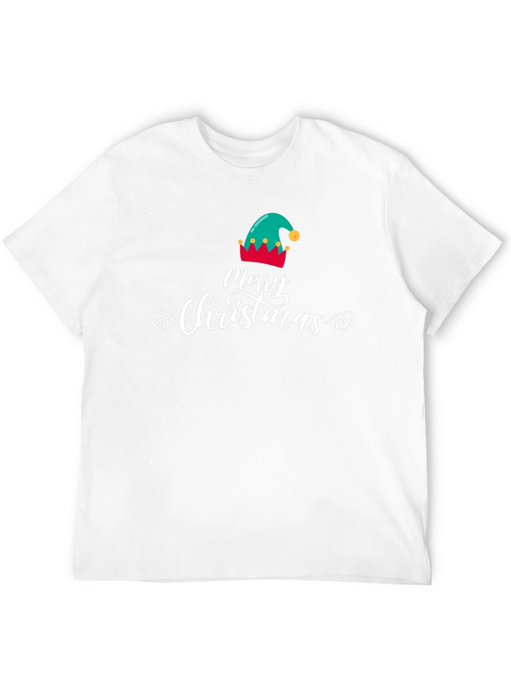 Merry Christmas Elf Hat Graphic T-Shirt