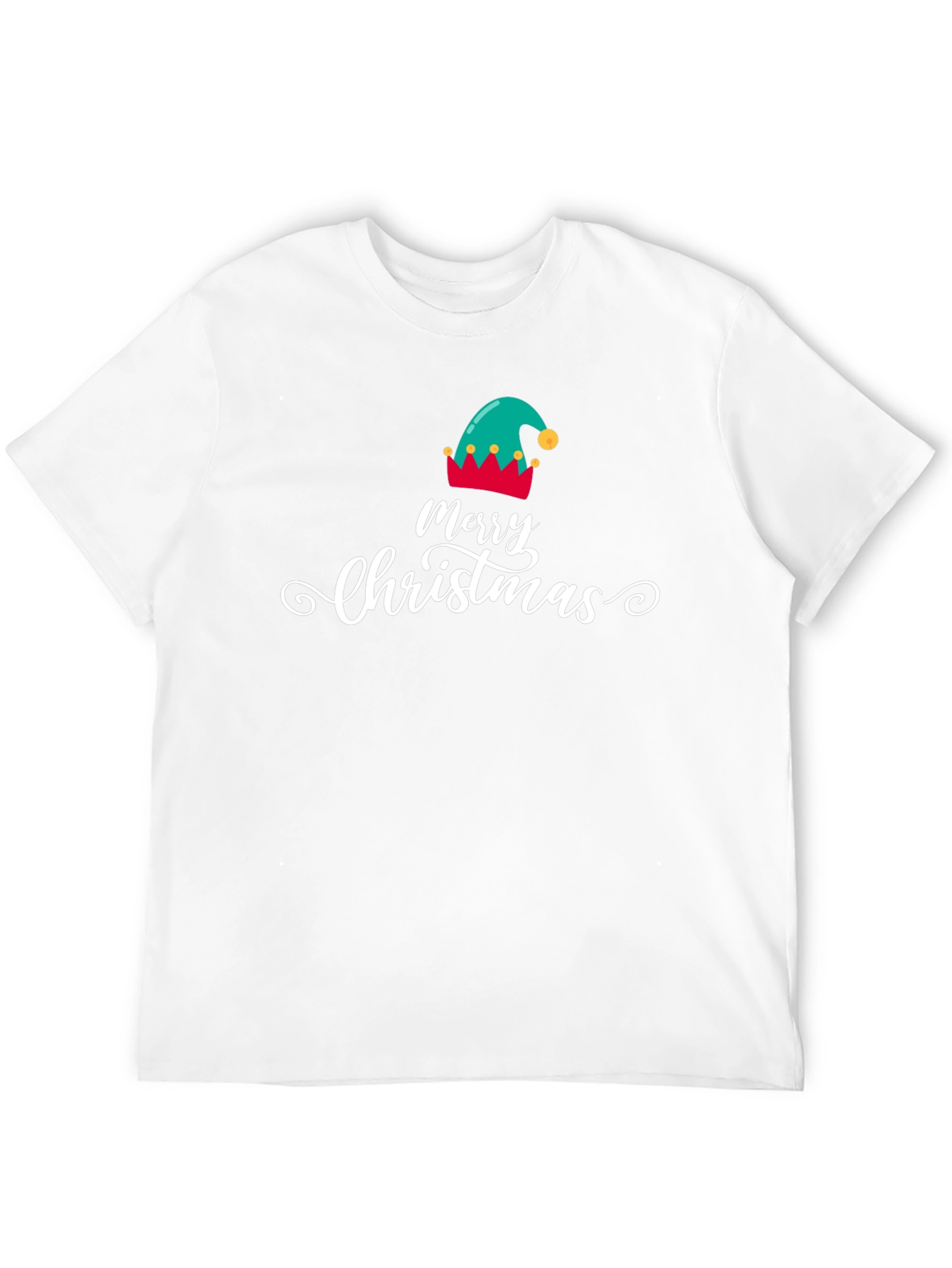 Merry Christmas Elf Hat Graphic T-Shirt