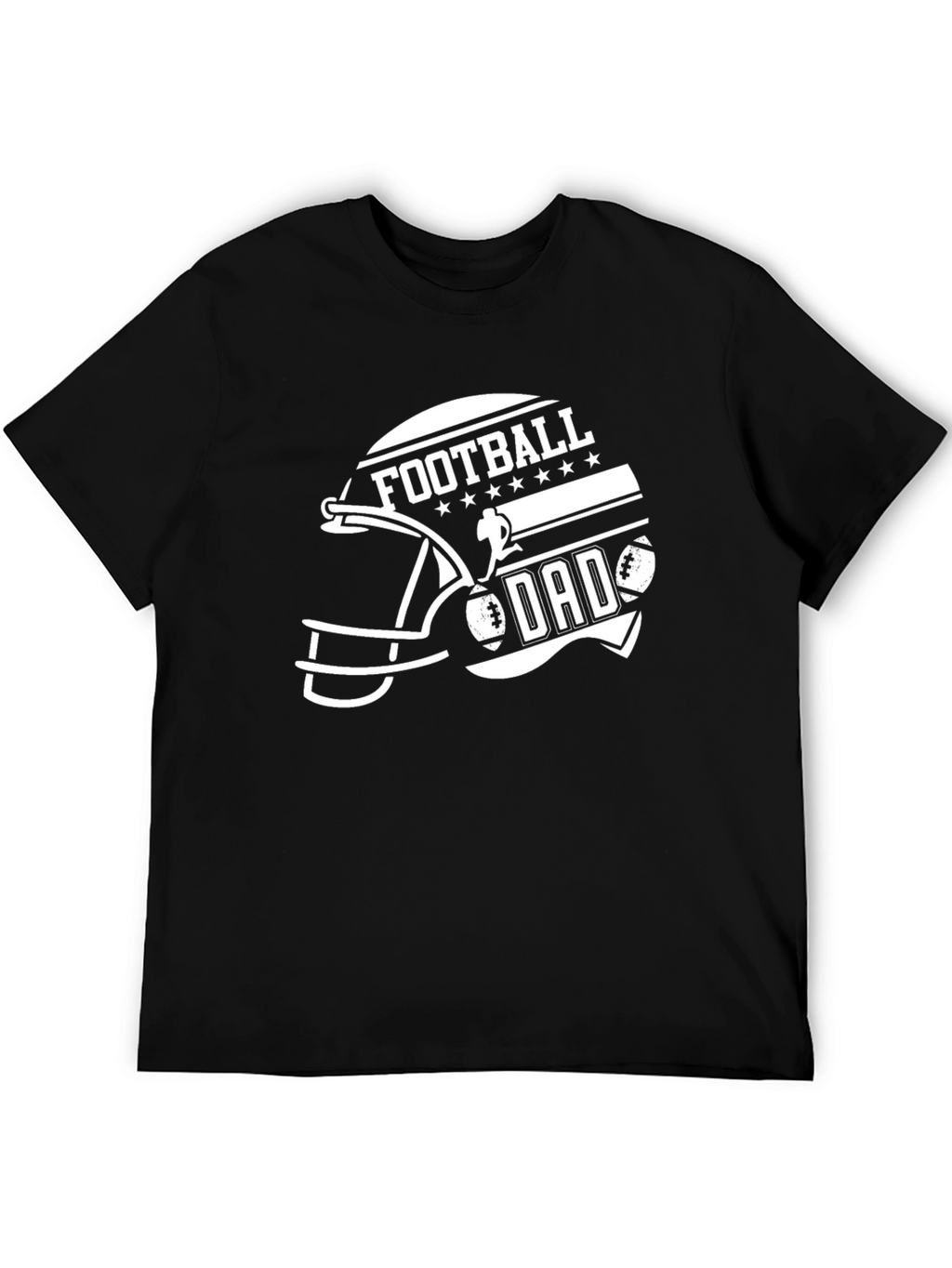 Football Dad Graphic Tee - Black Cotton T-Shirt
