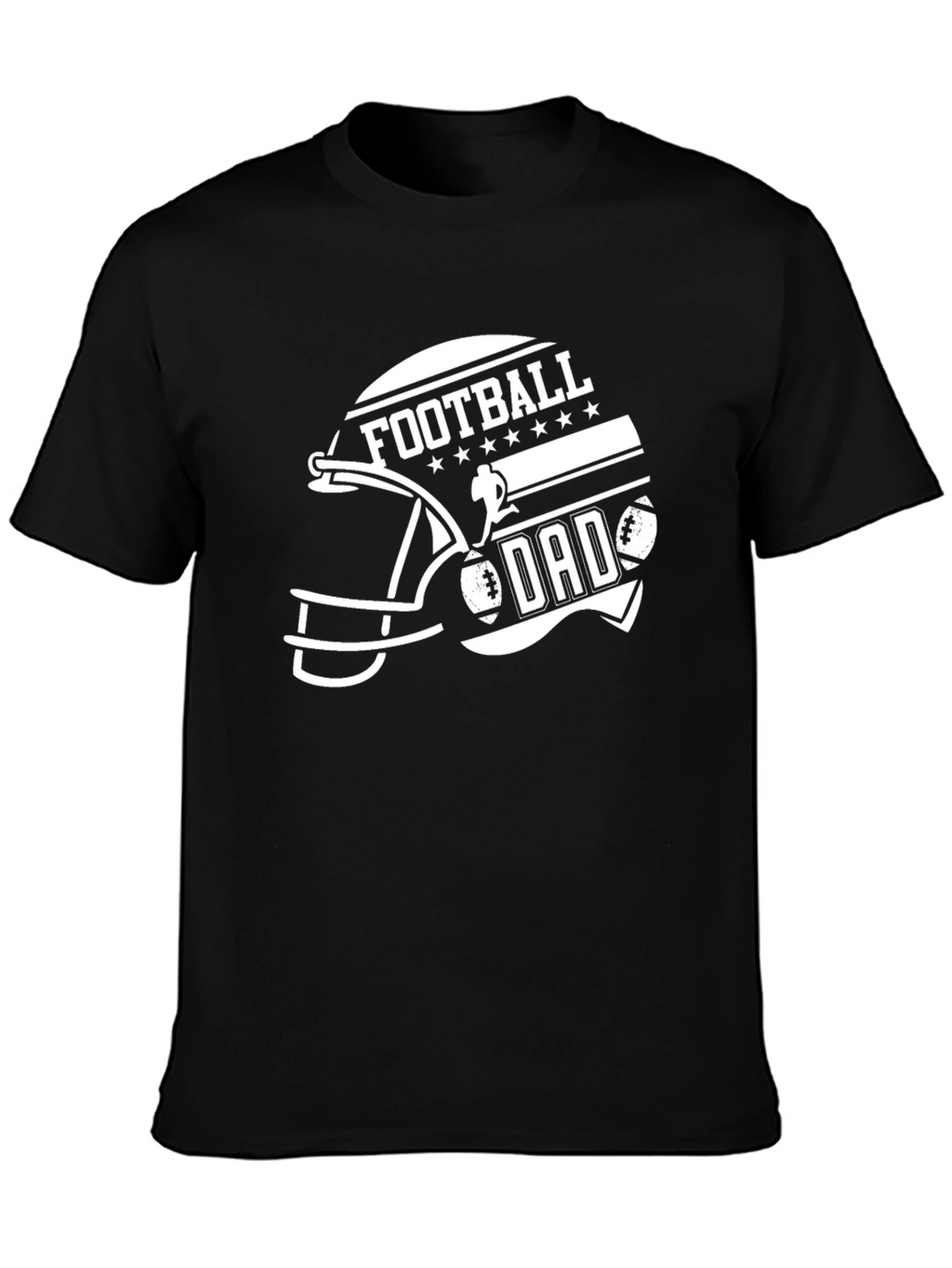 Football Dad Graphic Tee - Black Cotton T-Shirt
