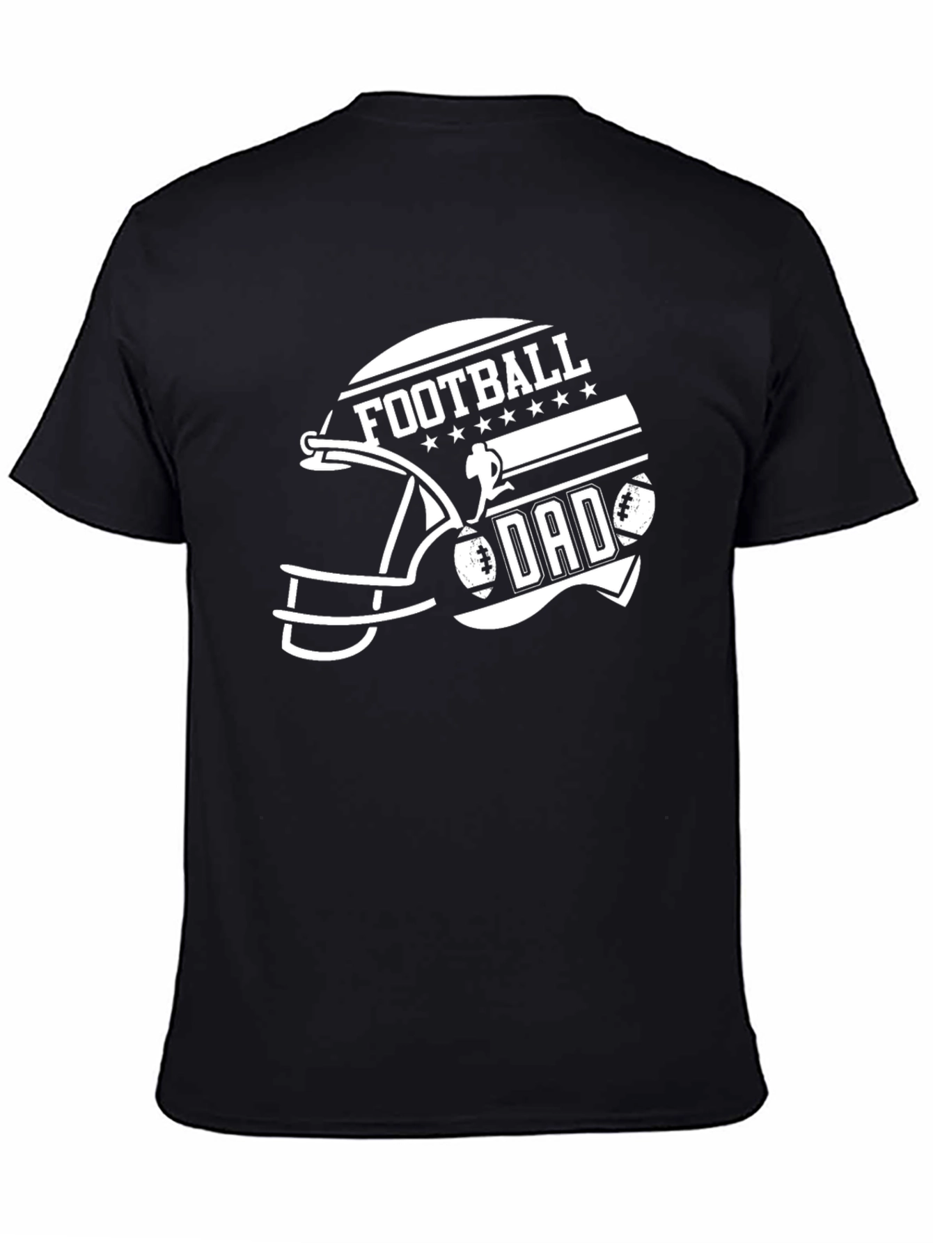 Football Dad Graphic Tee - Black Cotton T-Shirt