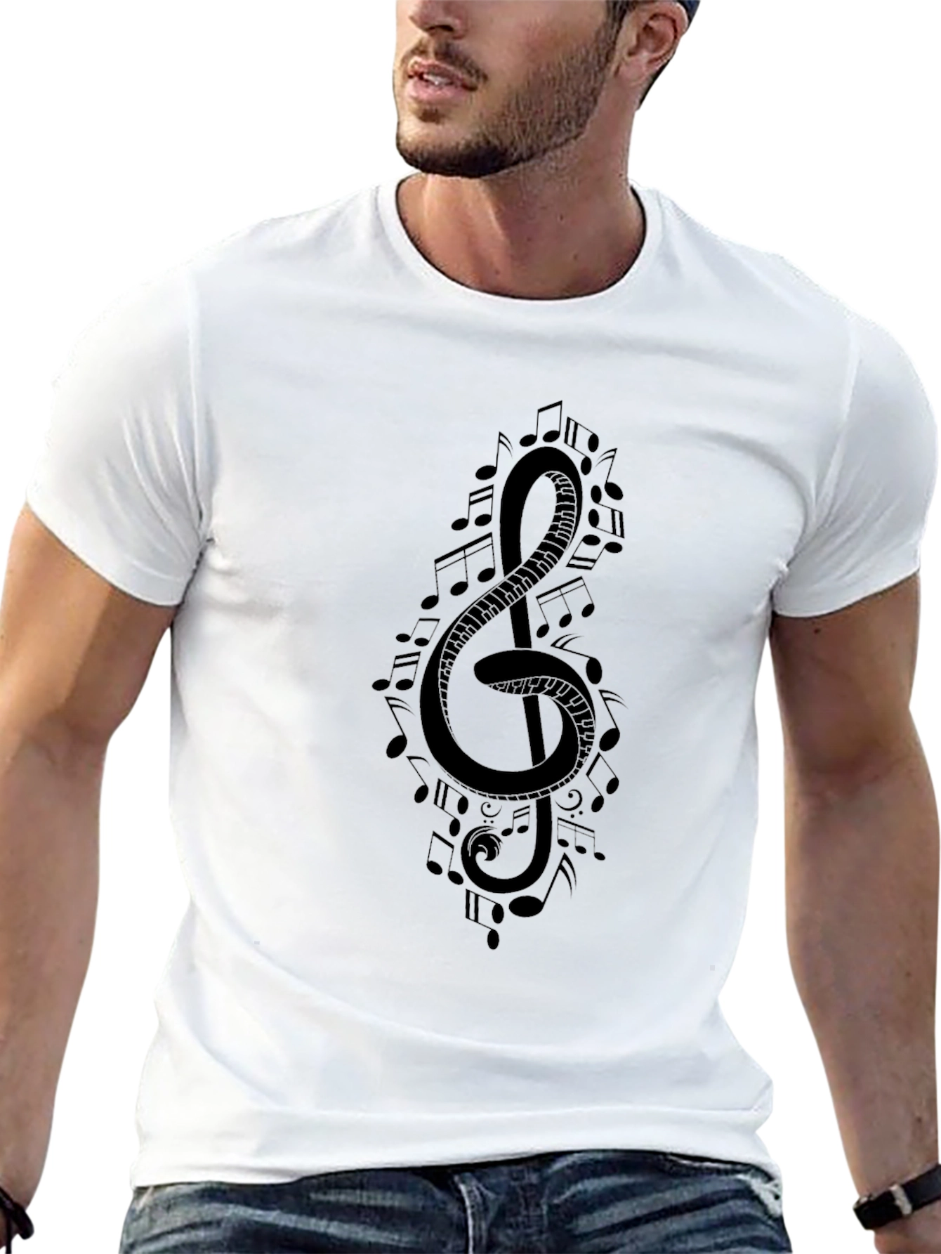 Musical Treble Clef T-Shirt - Black Graphic Tee