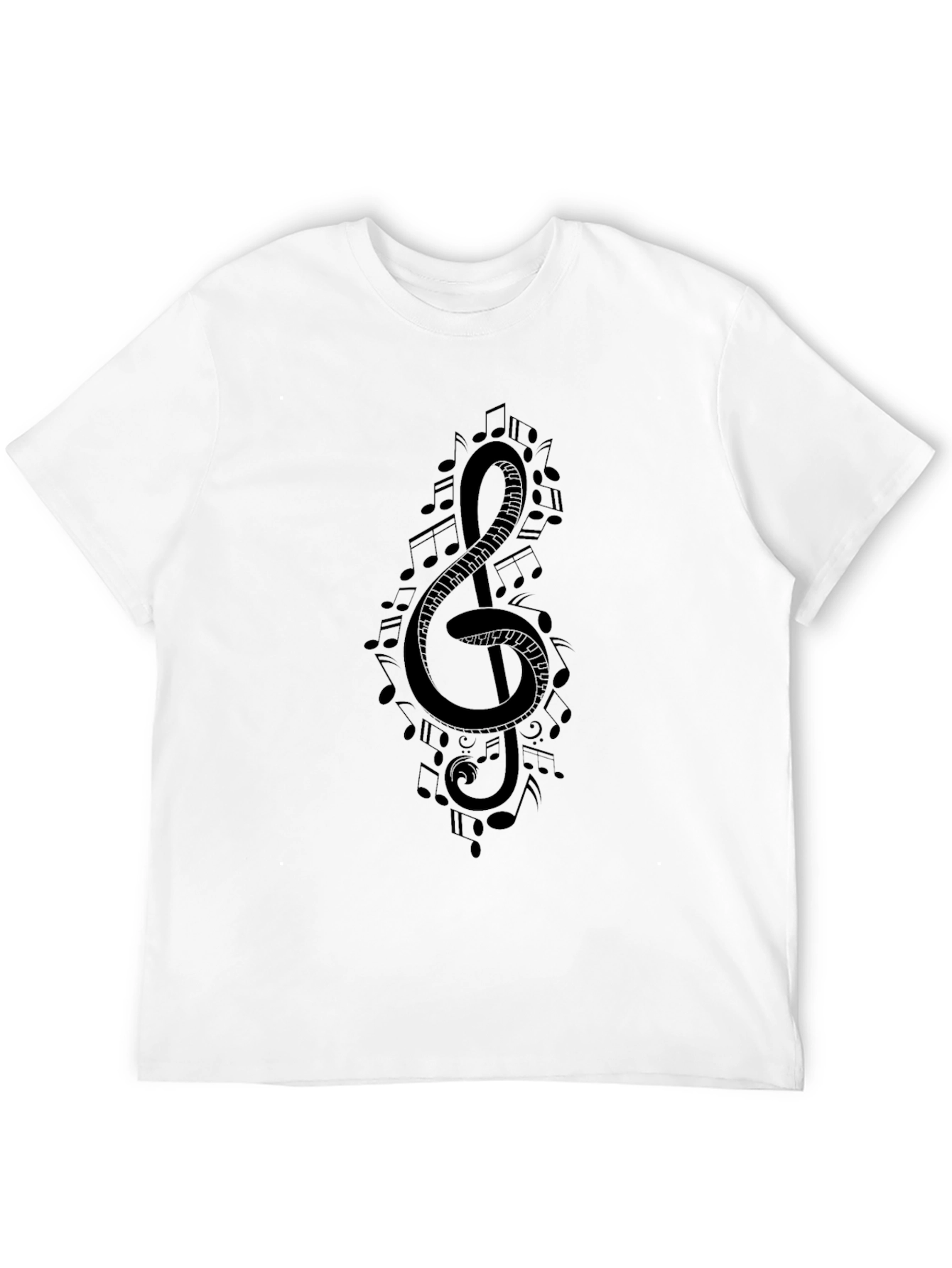 Musical Treble Clef T-Shirt - Black Graphic Tee