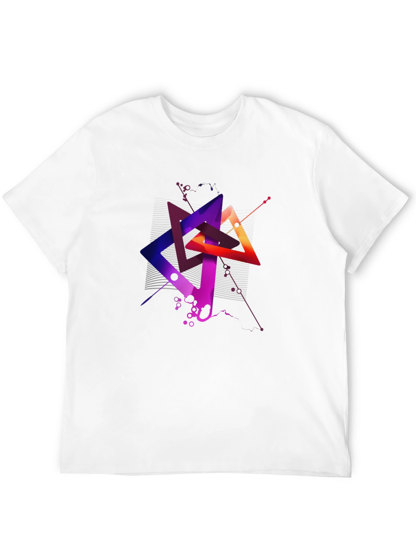 Abstract Geometric Triangle Graphic Mens Black T-Shirt