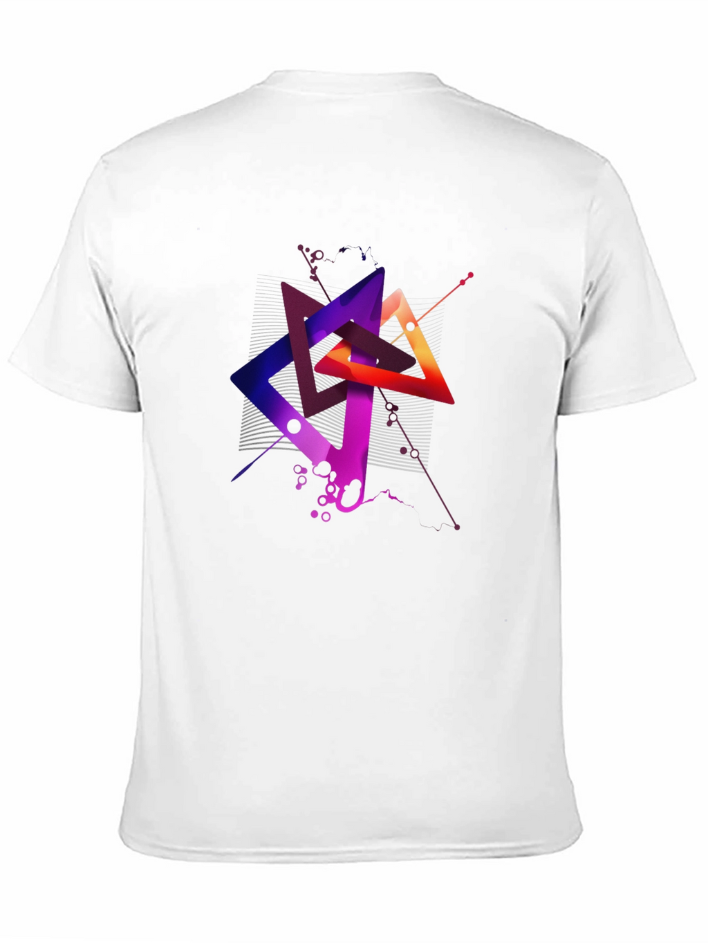 Abstract Geometric Triangle Graphic Mens Black T-Shirt