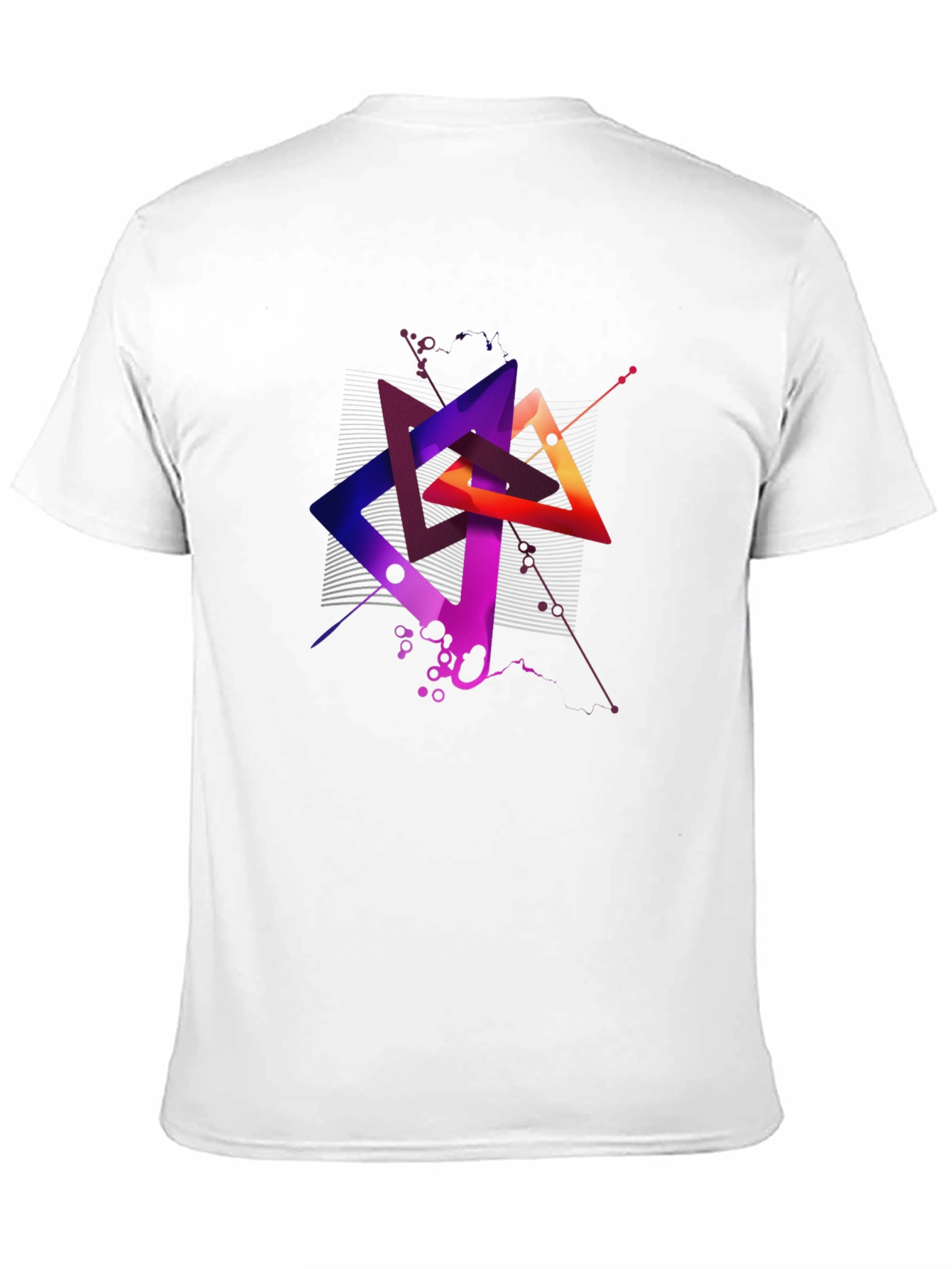 Abstract Geometric Triangle Graphic Mens Black T-Shirt