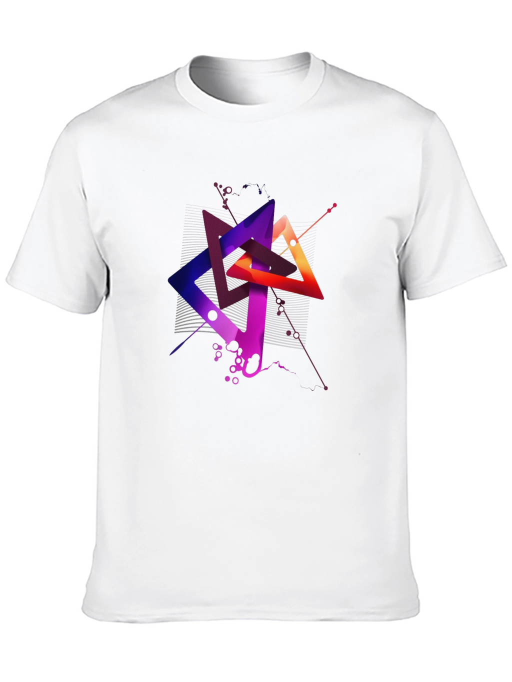 Abstract Geometric Triangle Graphic Mens Black T-Shirt