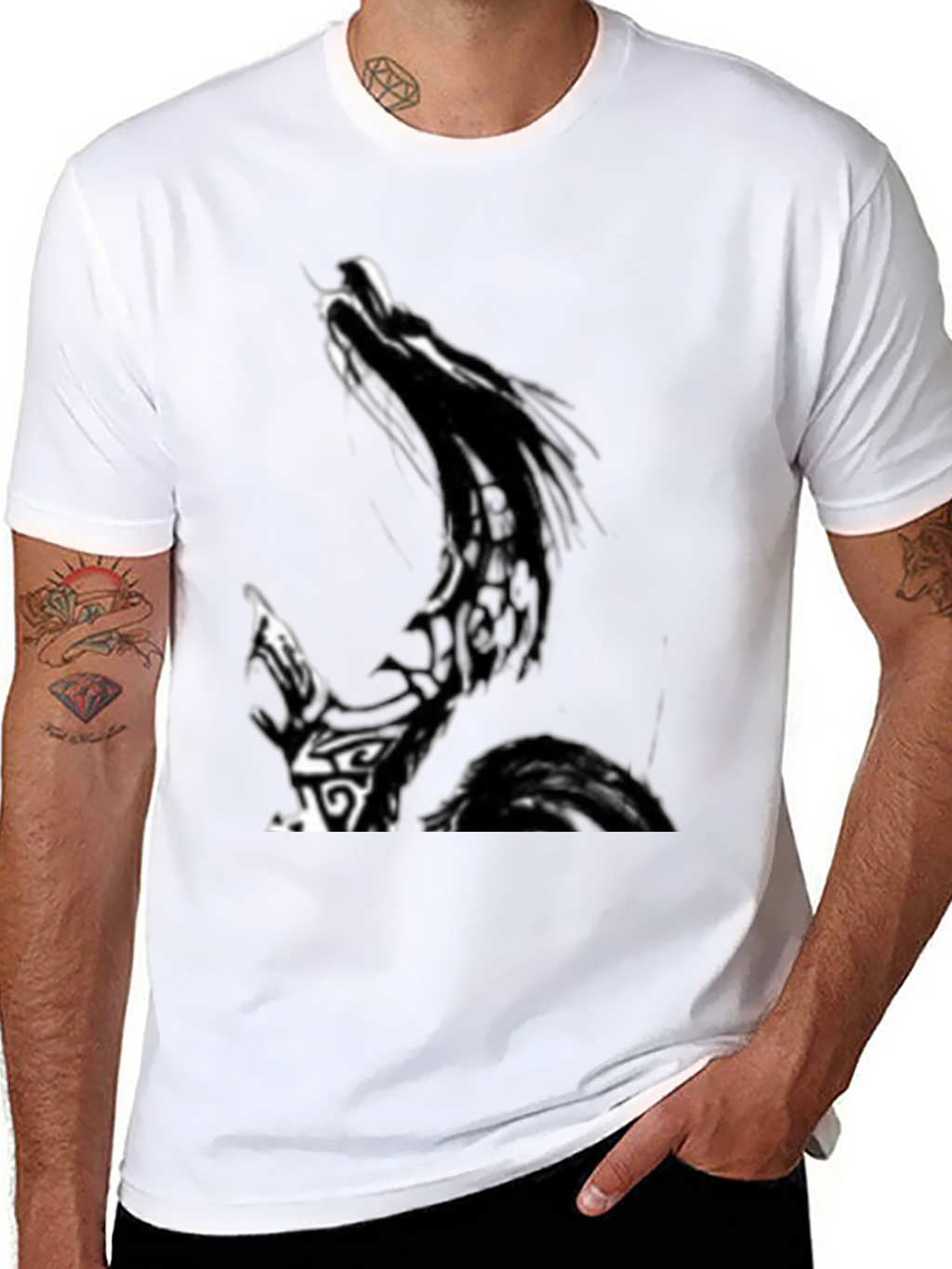 Mens Graphic Print Black T-Shirt