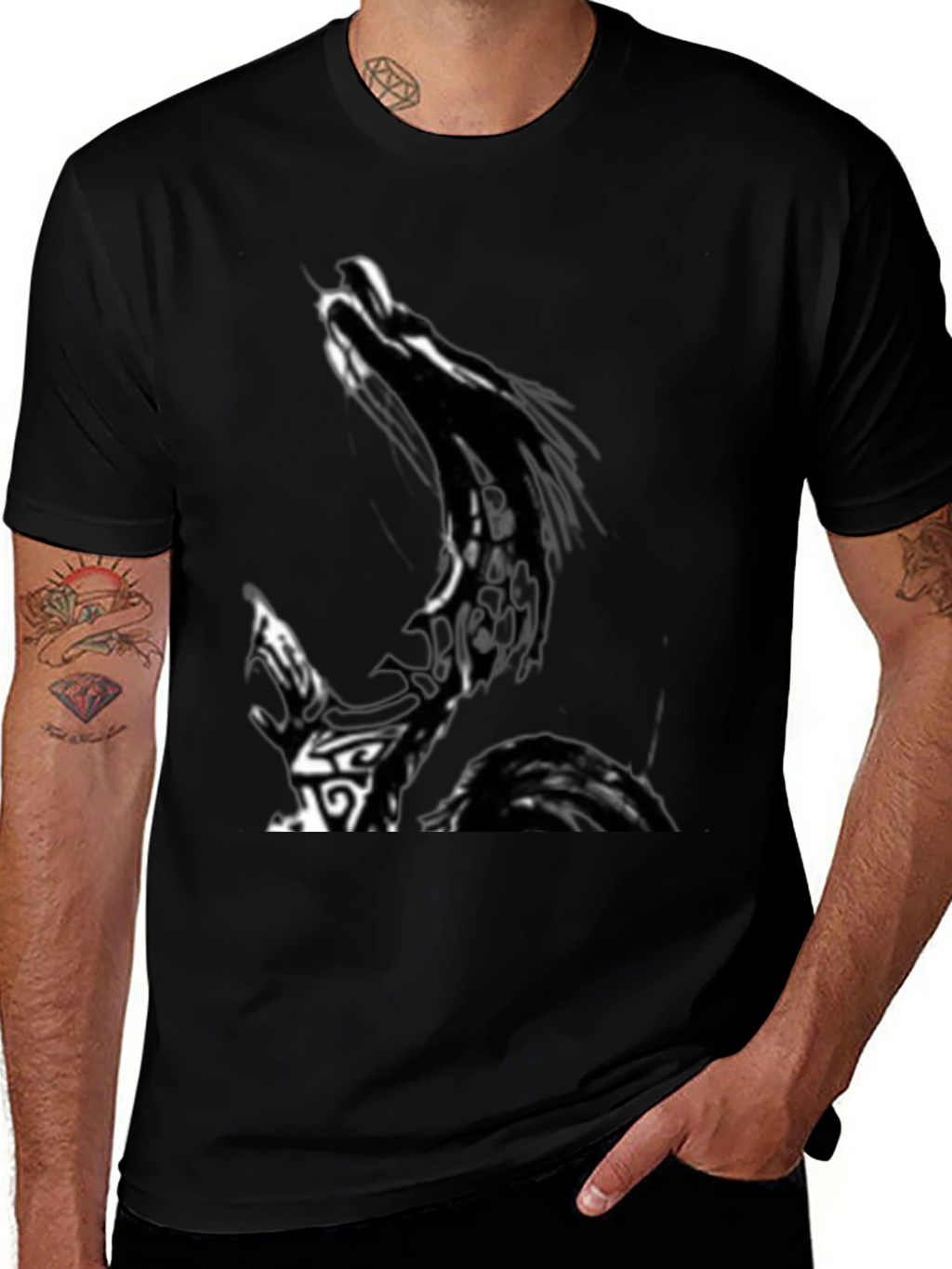 Mens Graphic Print Black T-Shirt