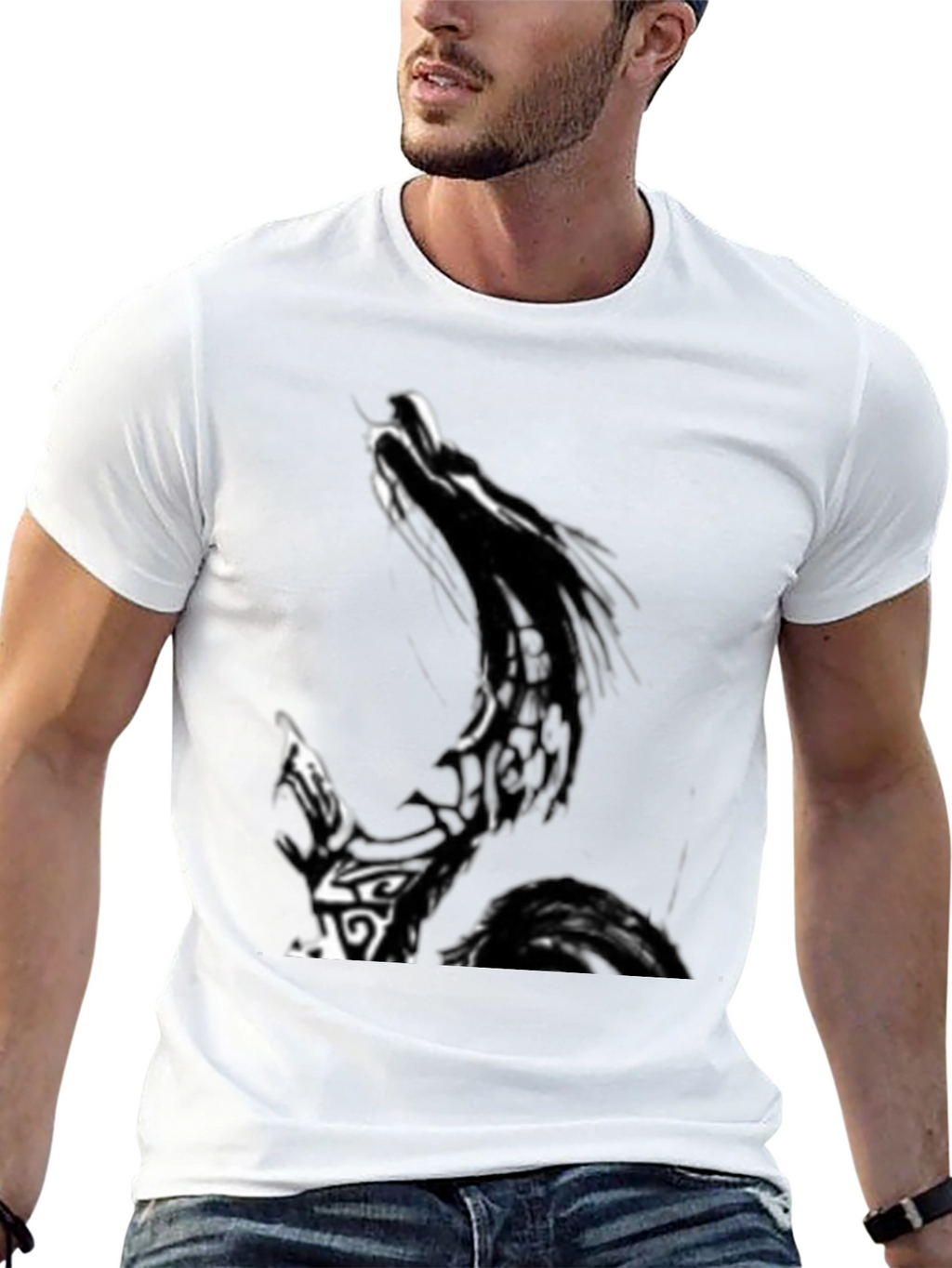 Mens Graphic Print Black T-Shirt