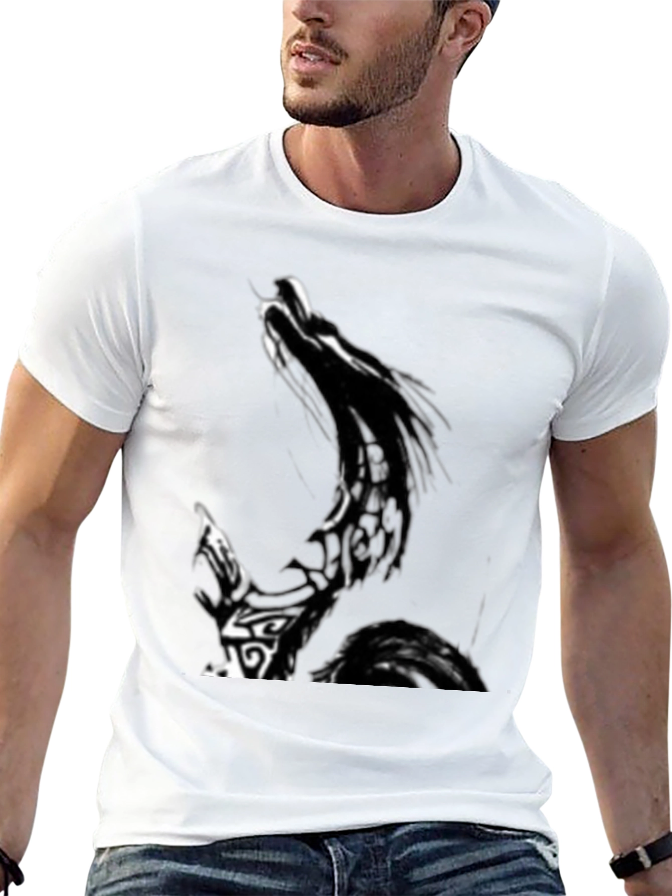 Mens Graphic Print Black T-Shirt