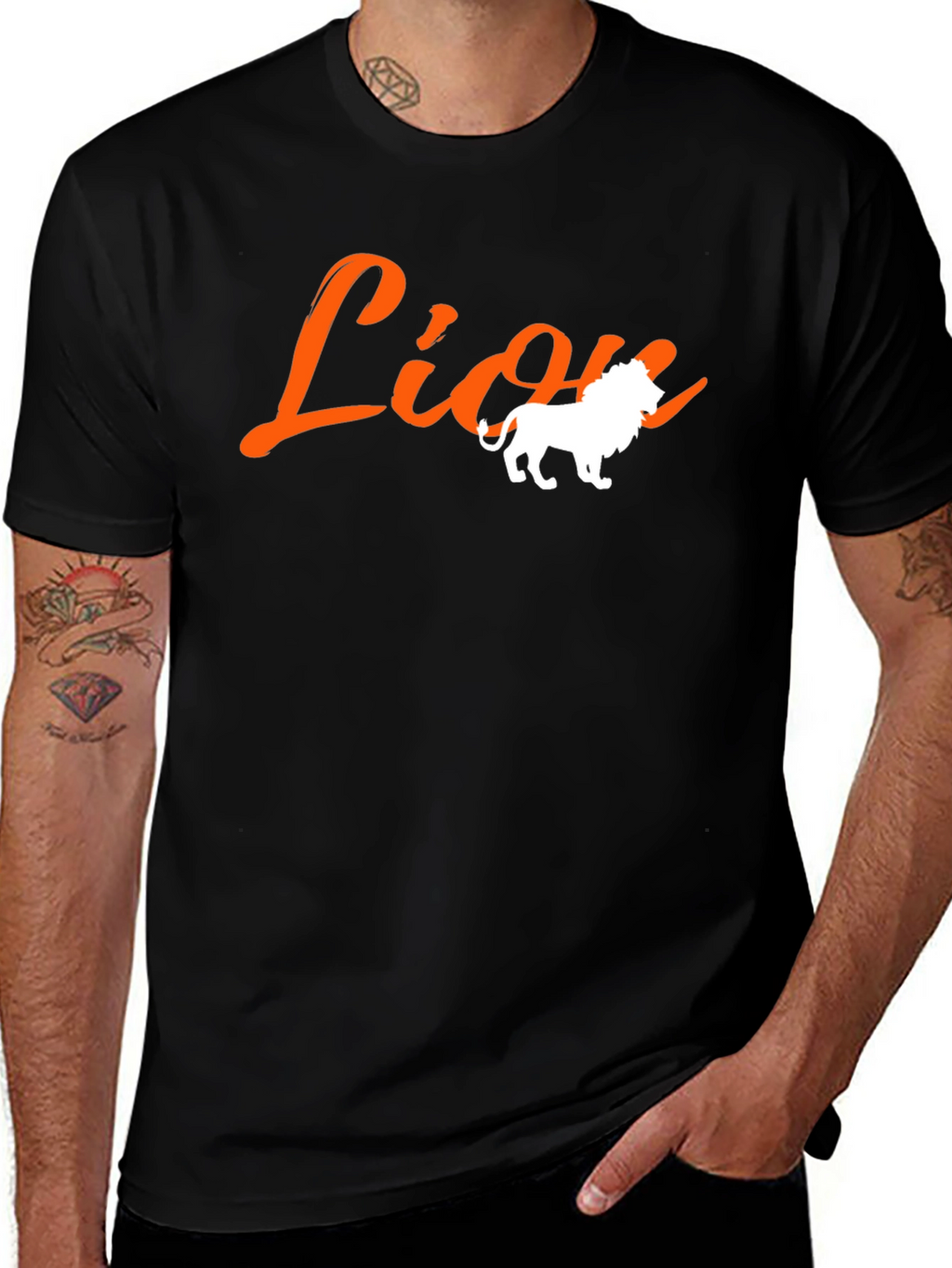 Lion Graphic T-Shirt - Bold Black Tee