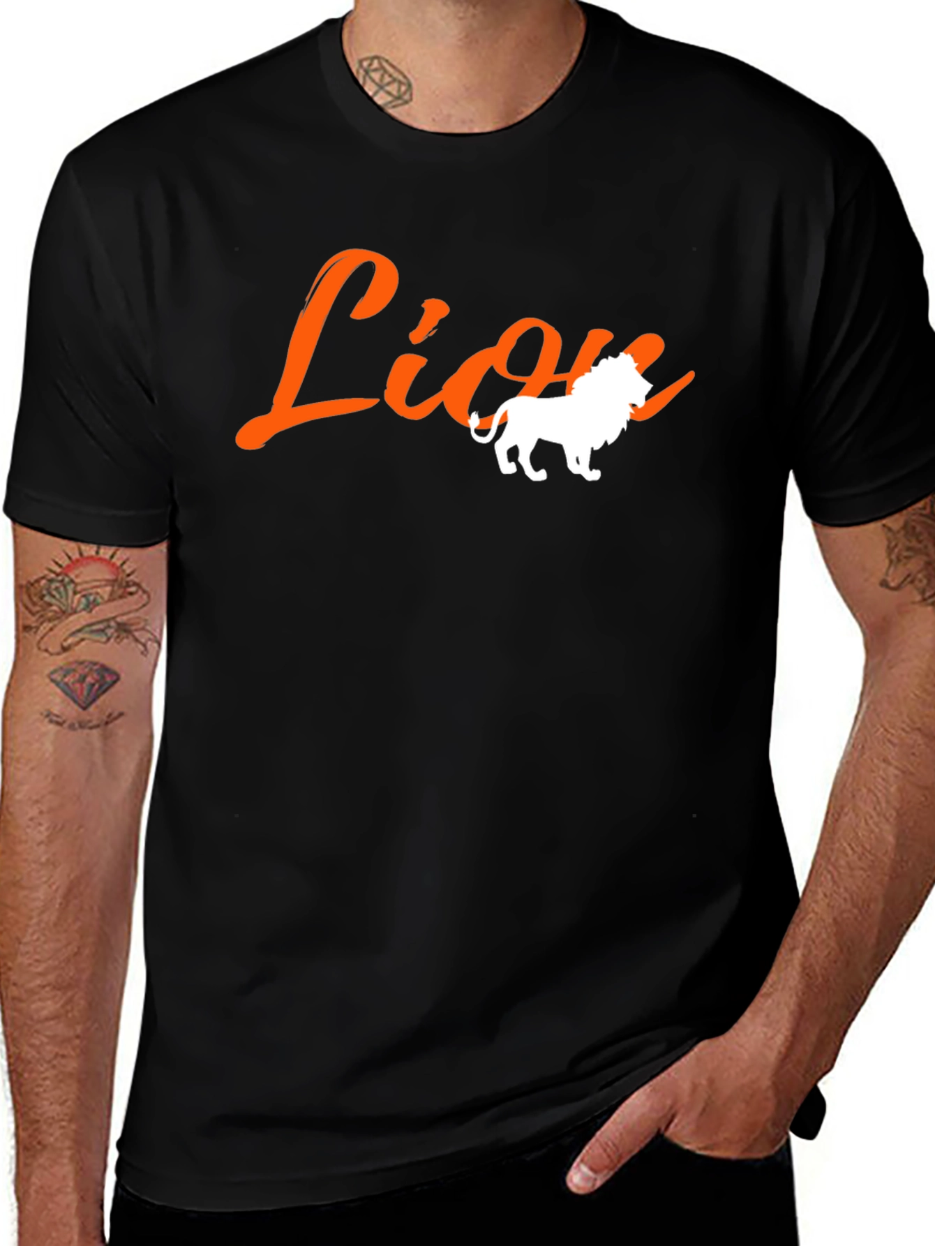 Lion Graphic T-Shirt - Bold Black Tee