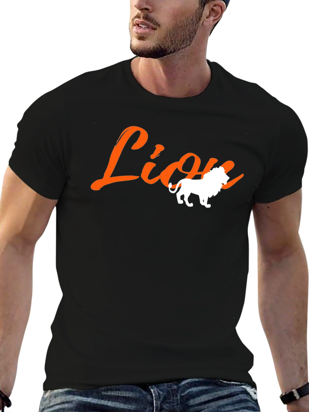 Lion Graphic T-Shirt - Bold Black Tee