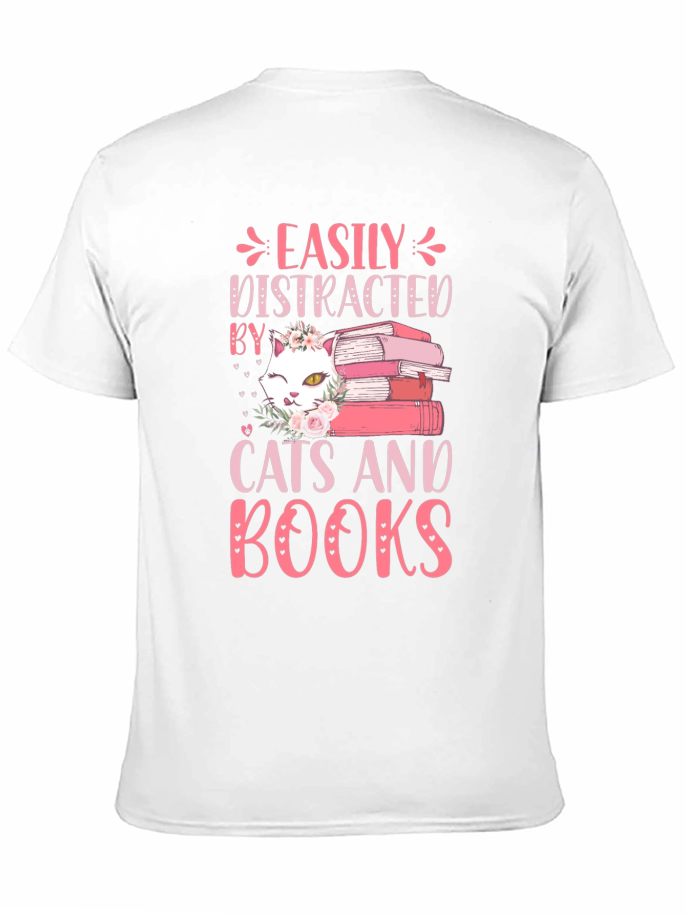 Easily Distracted By Cats and Books Graphic Tee