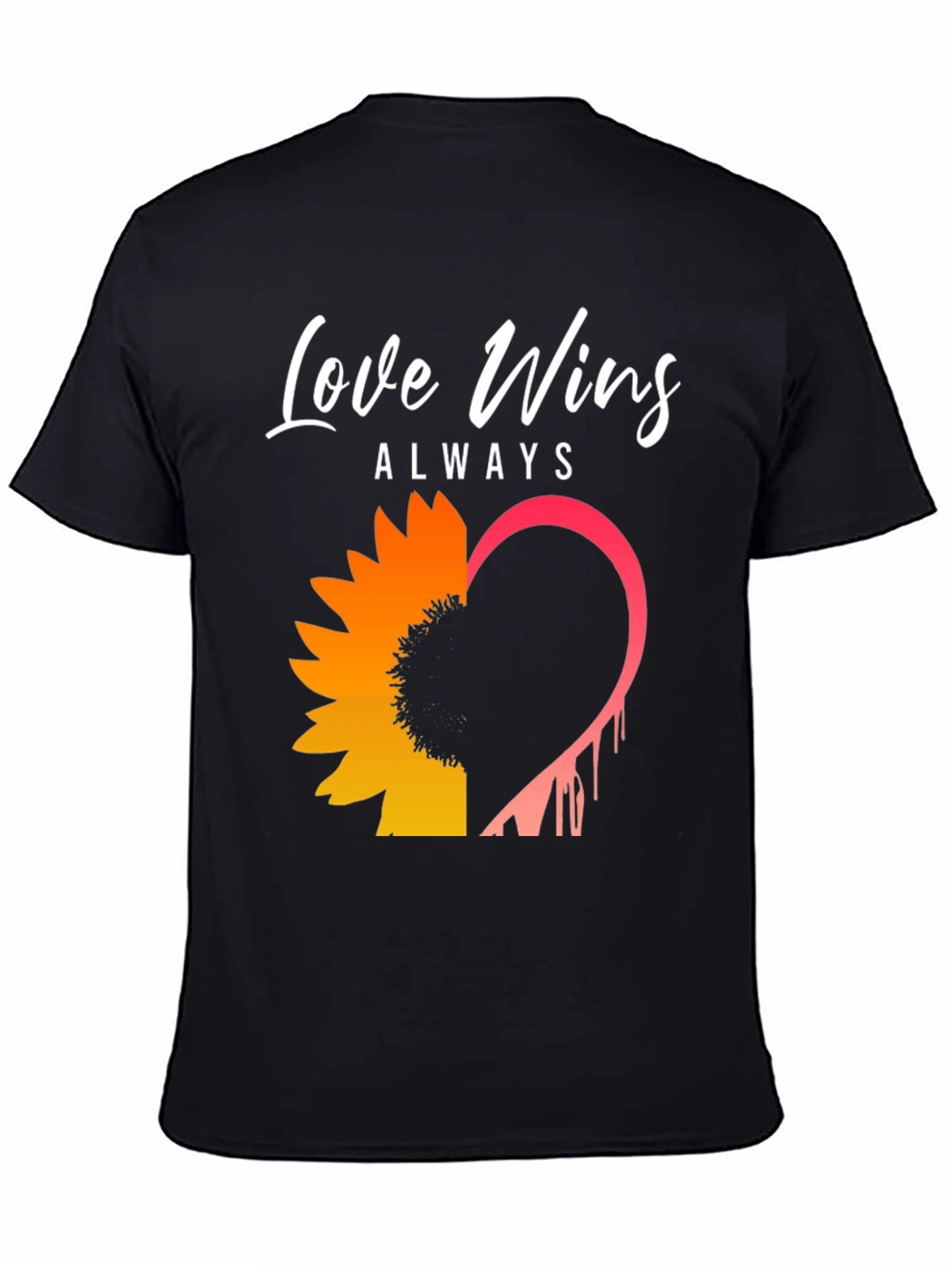 Love Wins Sunflower Graphic Tee - Black