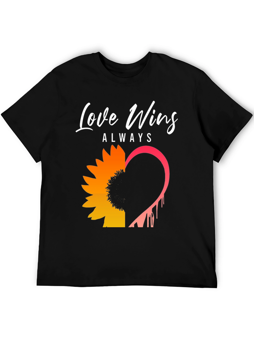 Love Wins Sunflower Graphic Tee - Black
