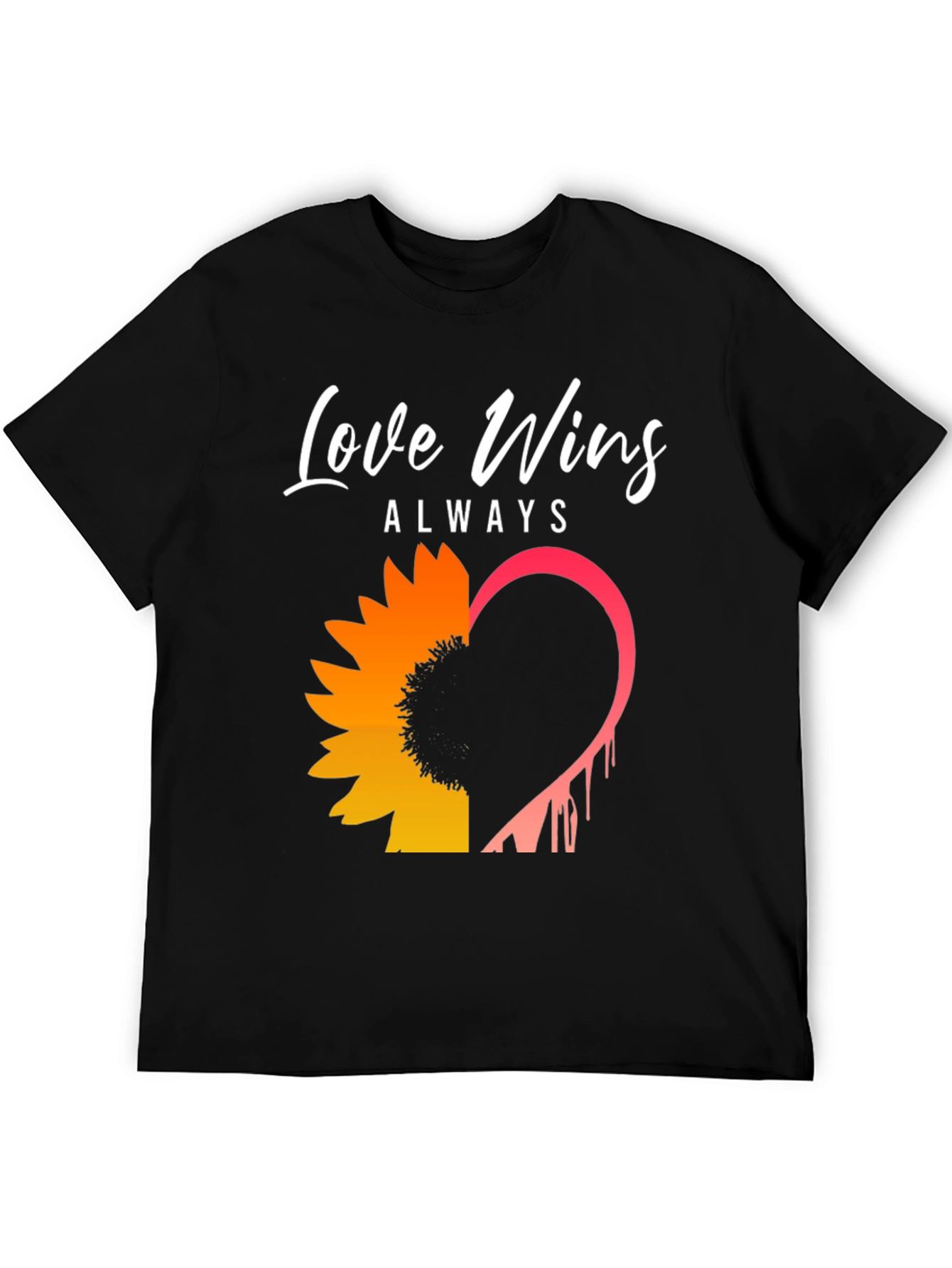 Love Wins Sunflower Graphic Tee - Black
