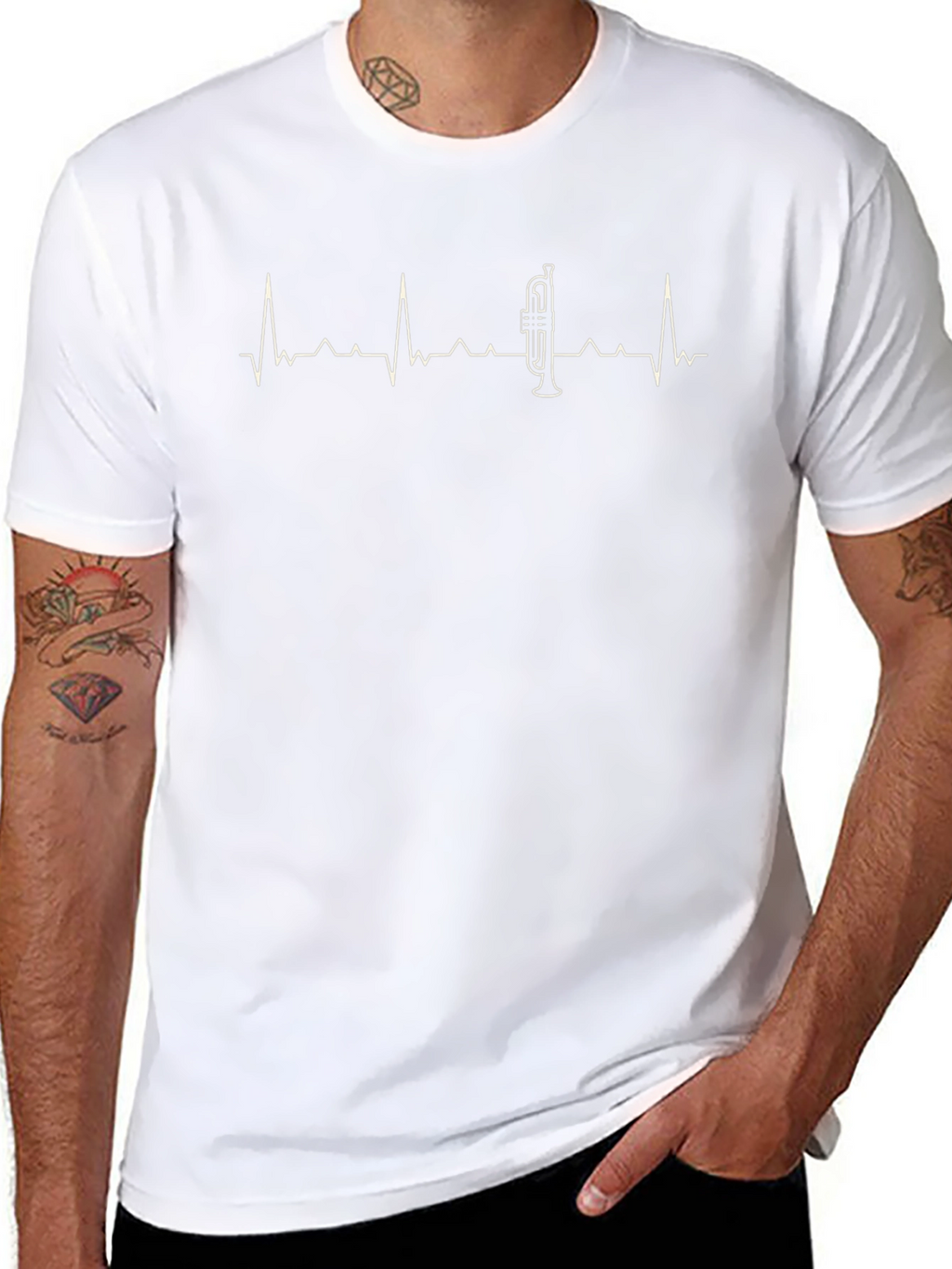 Trumpet Heartbeat T-Shirt - Music Lover Tee