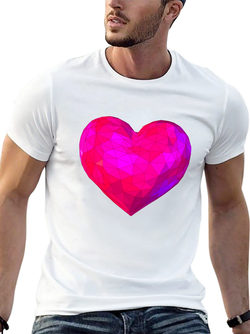 Geometric Heart Graphic Tee - Modern Love