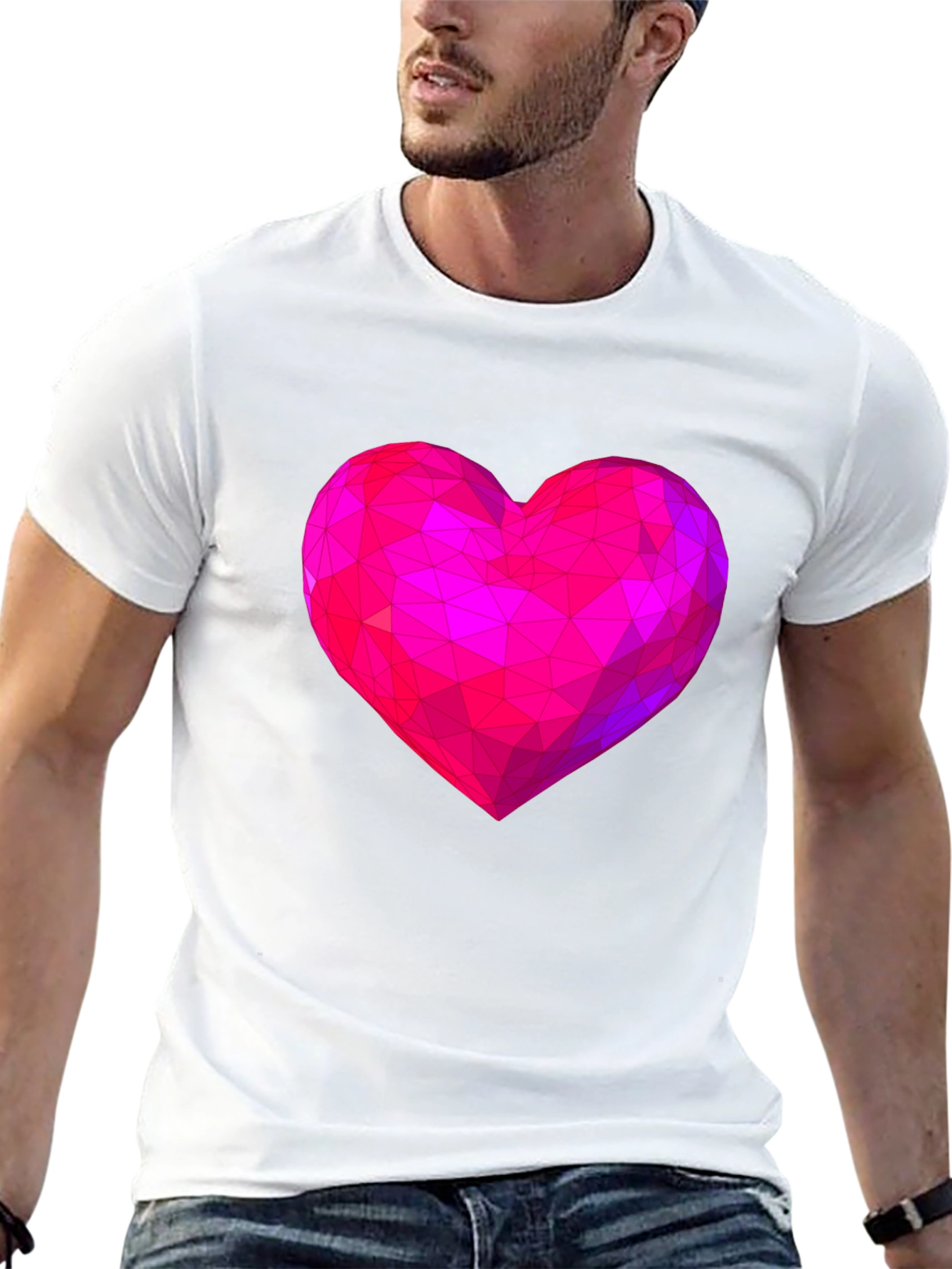 Geometric Heart Graphic Tee - Modern Love