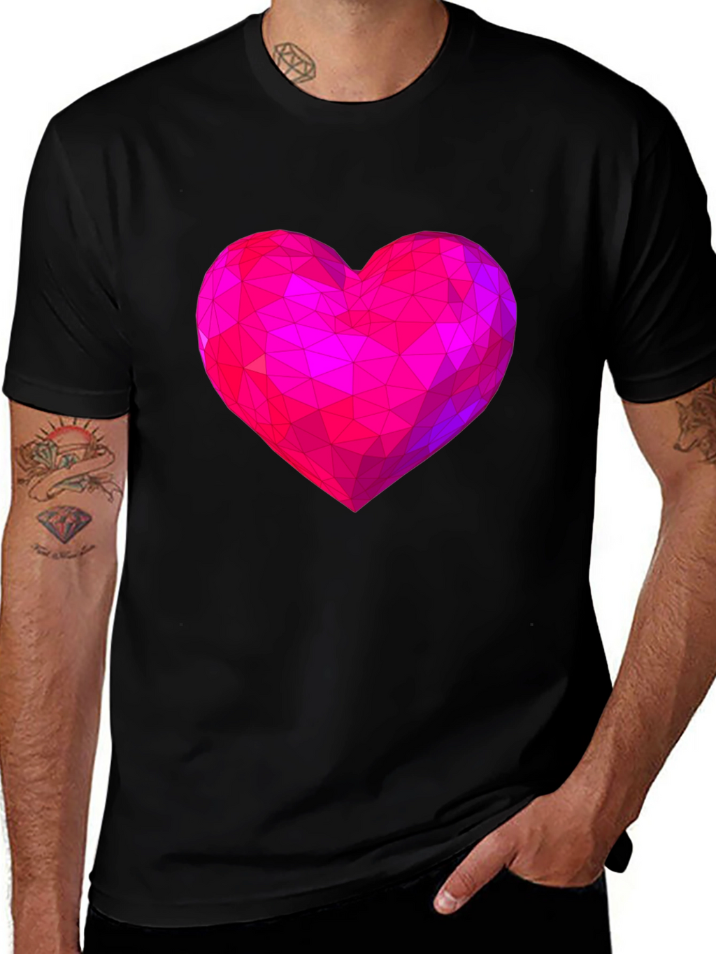 Geometric Heart Graphic Tee - Modern Love