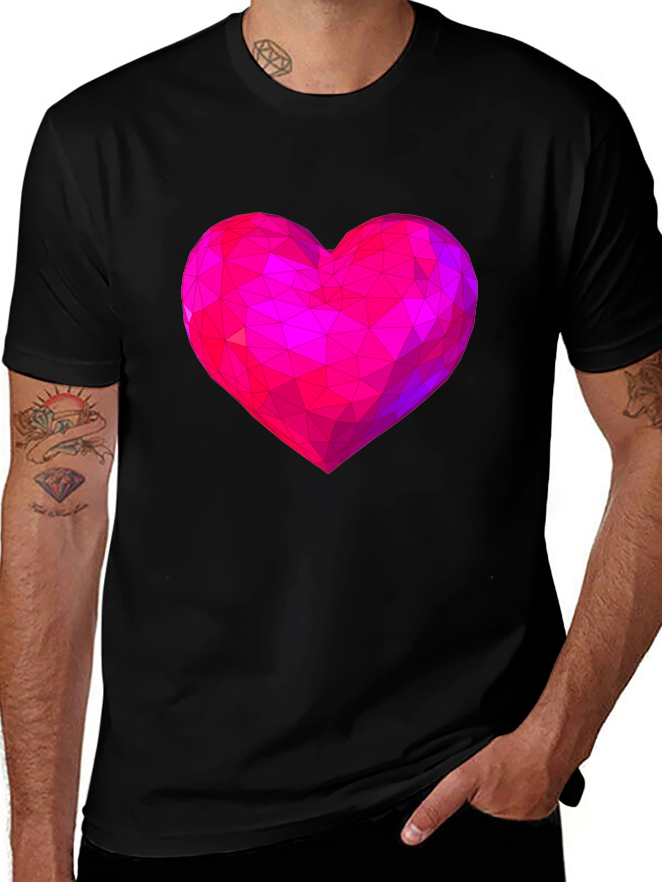 Geometric Heart Graphic Tee - Modern Love