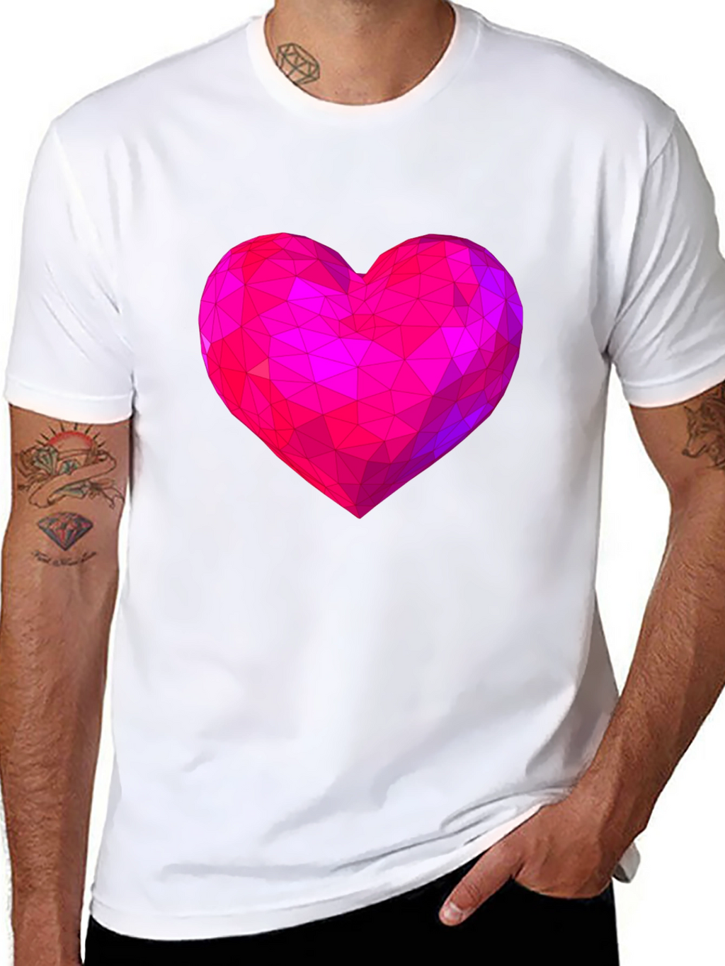 Geometric Heart Graphic Tee - Modern Love