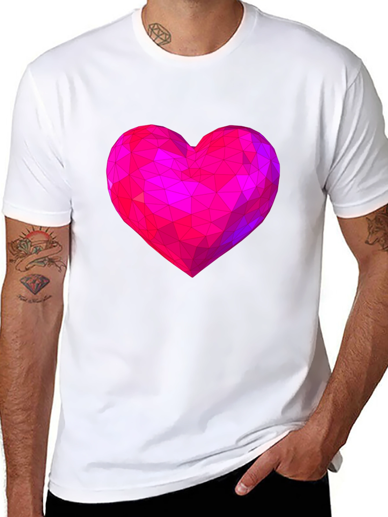 Geometric Heart Graphic Tee - Modern Love