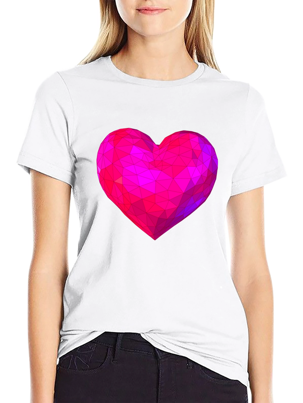 Geometric Heart Graphic Tee - Modern Love