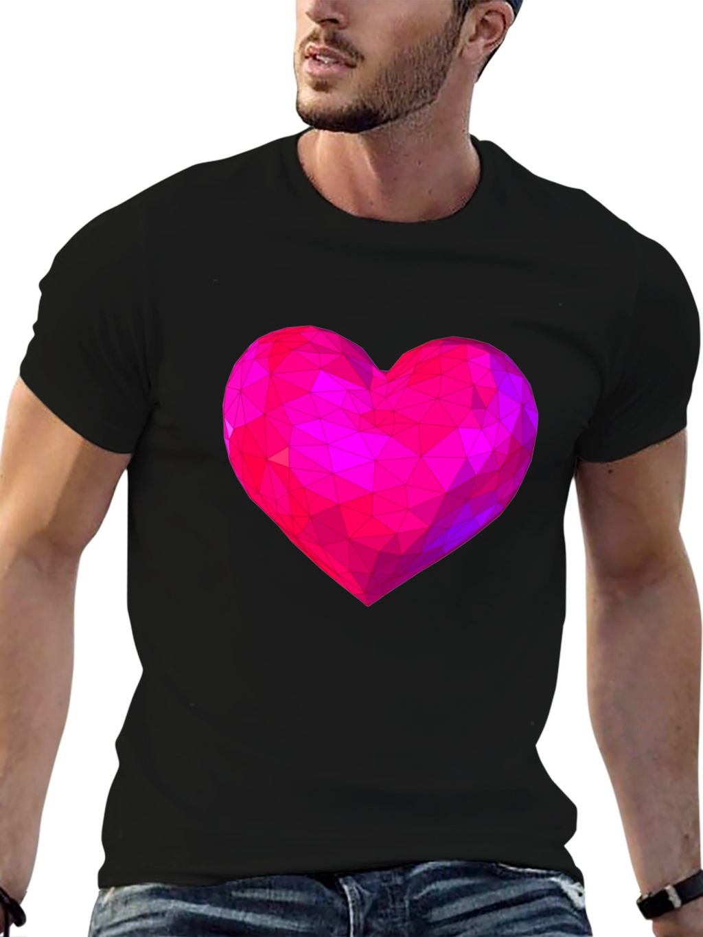Geometric Heart Graphic Tee - Modern Love