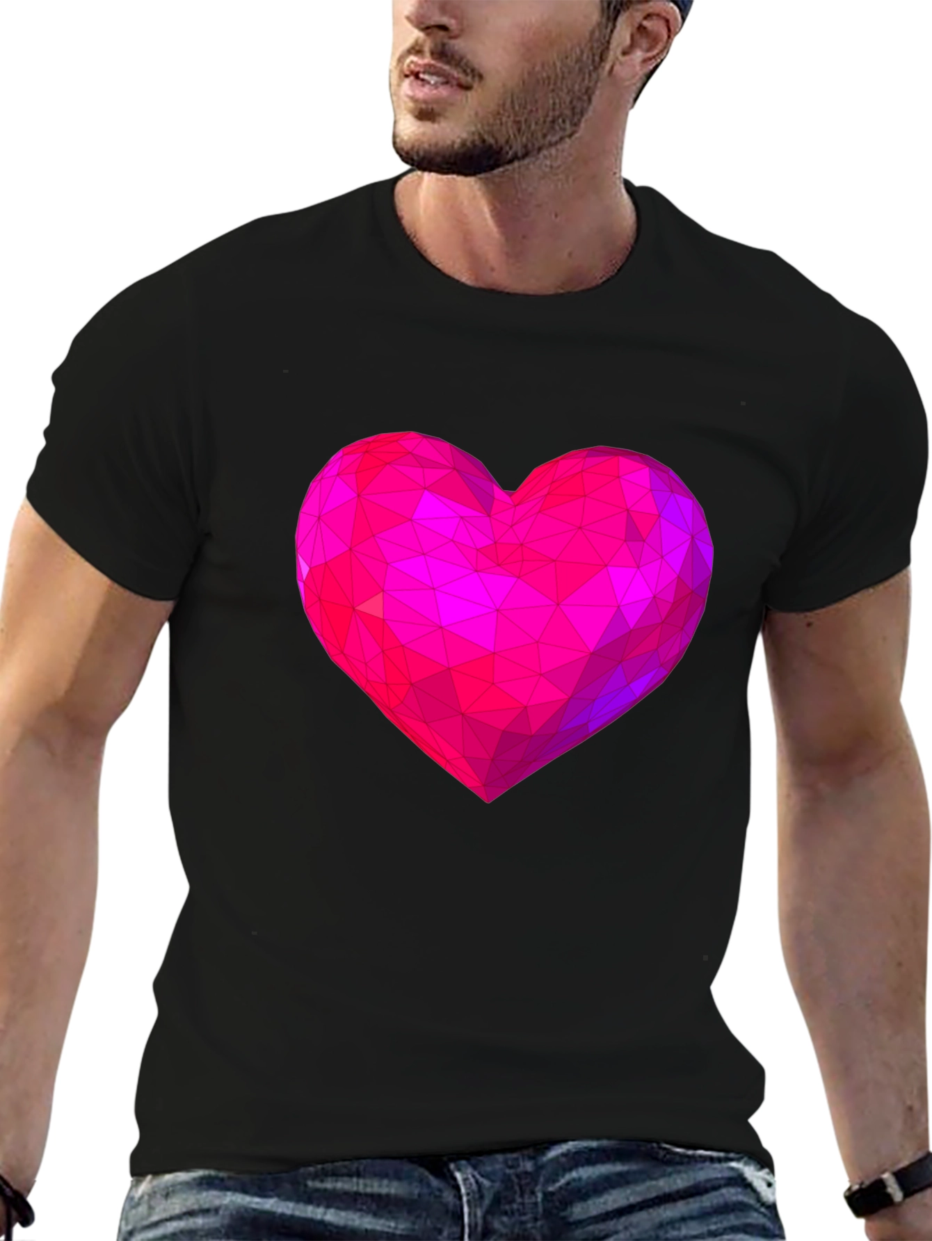 Geometric Heart Graphic Tee - Modern Love