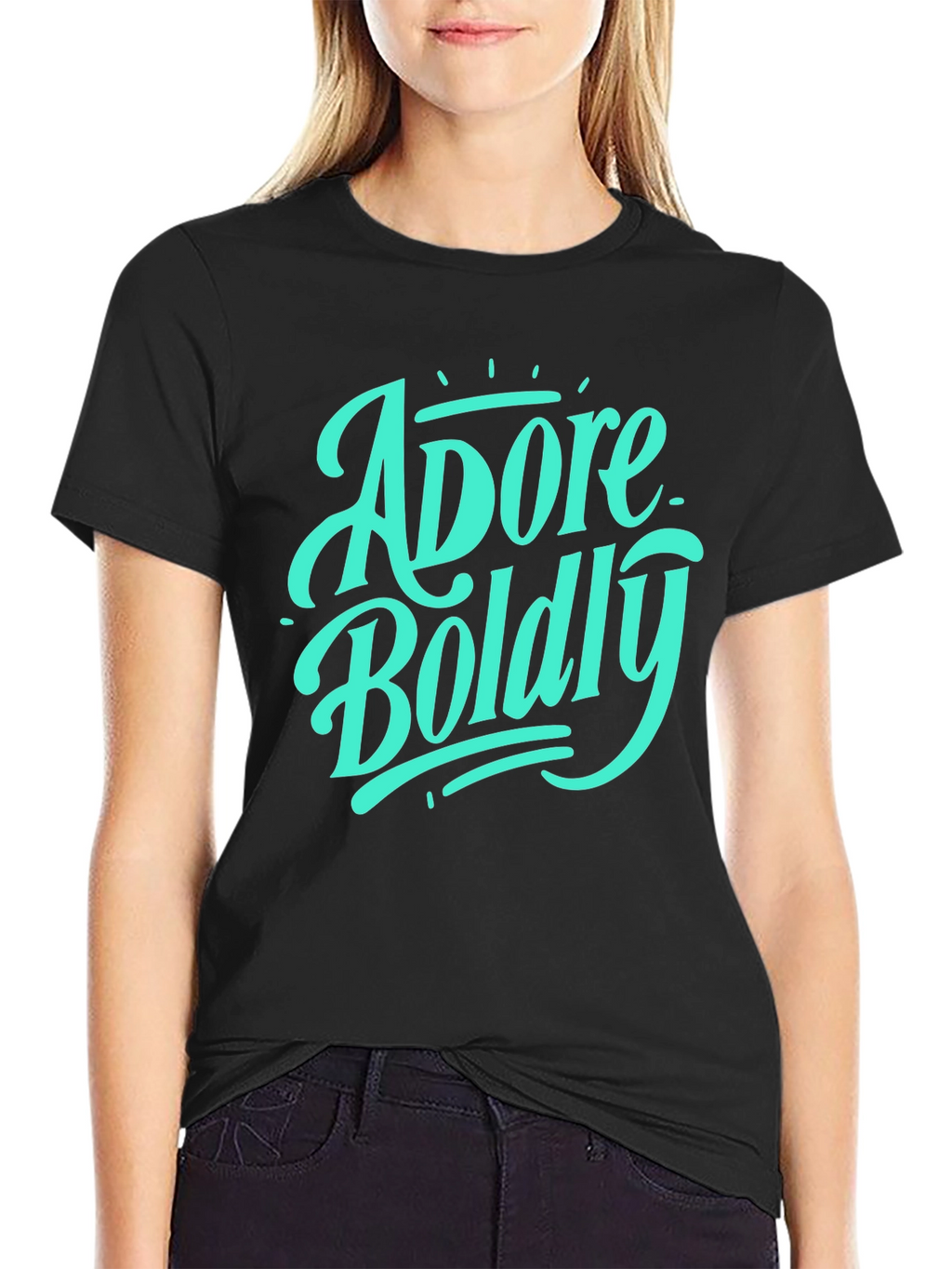 Adore Boldly Graphic Tee - Stylish Black T-Shirt