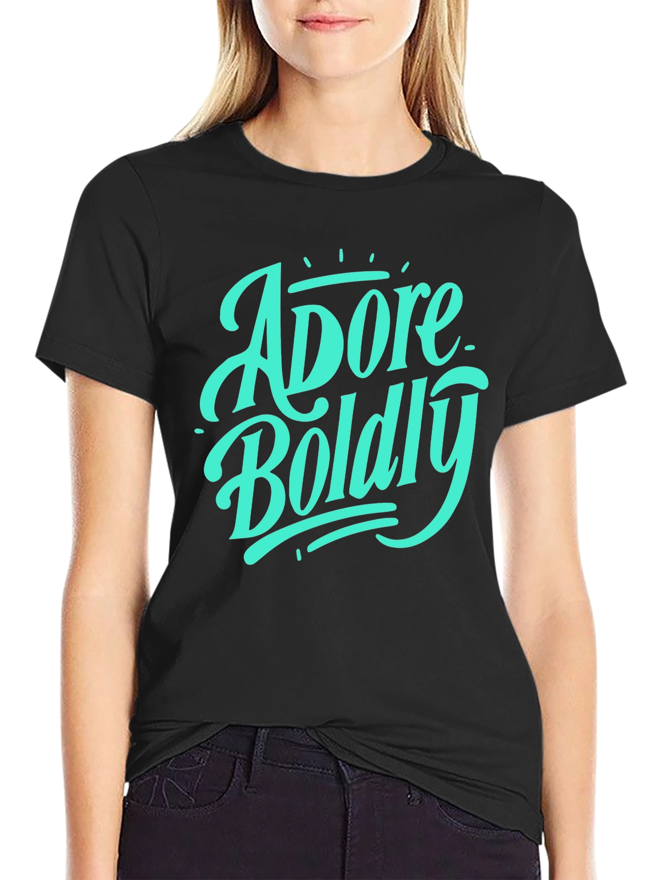 Adore Boldly Graphic Tee - Stylish Black T-Shirt