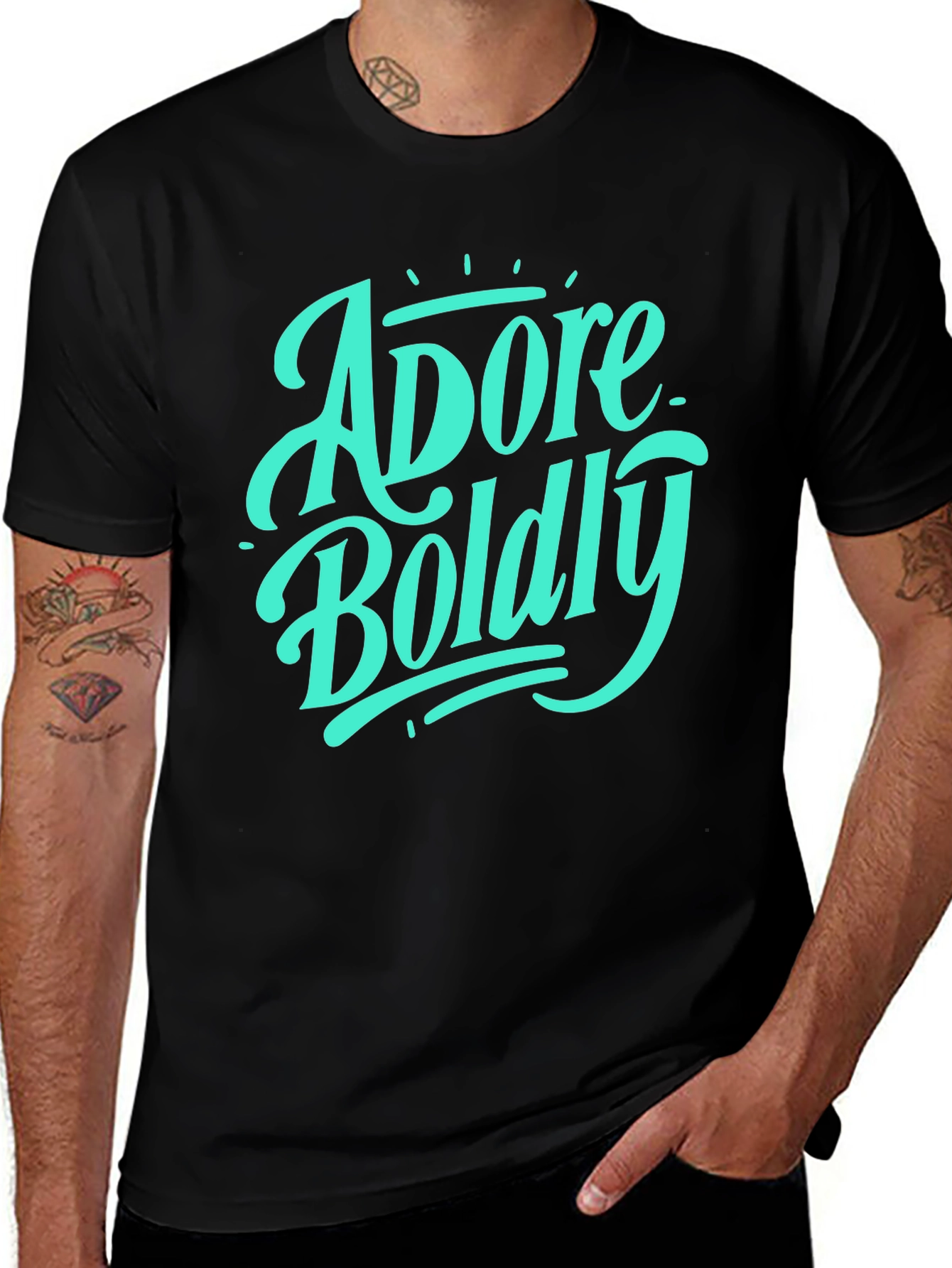 Adore Boldly Graphic Tee - Stylish Black T-Shirt