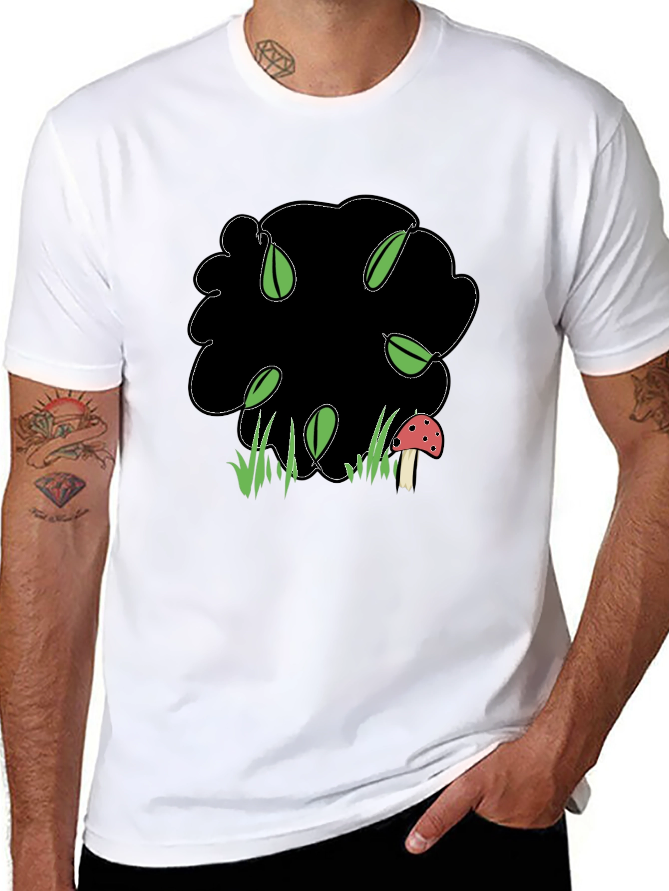 Nature Inspired Graphic Tee - Black
