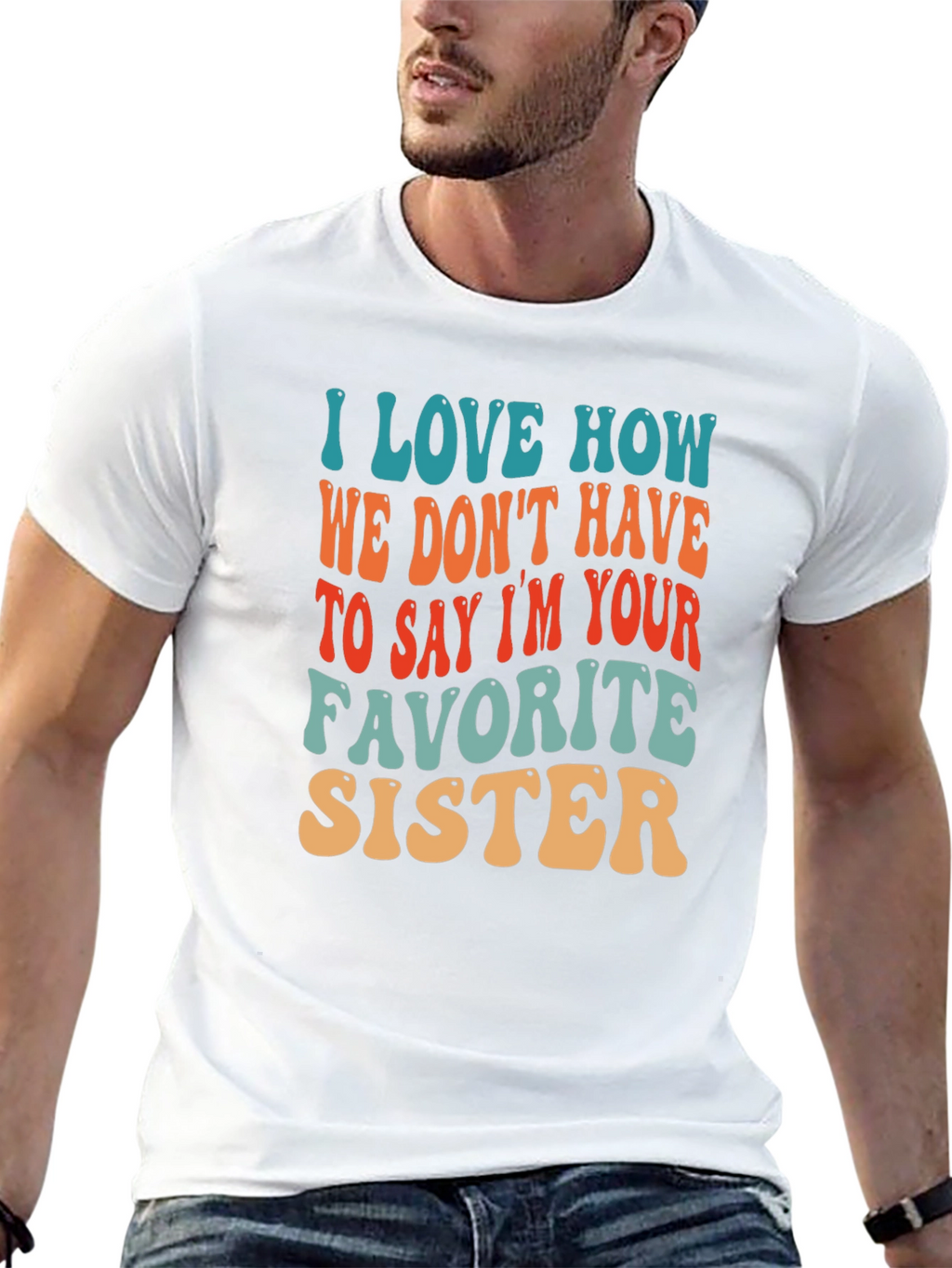 Favorite Sister T-Shirt Retro Style Cotton Tee