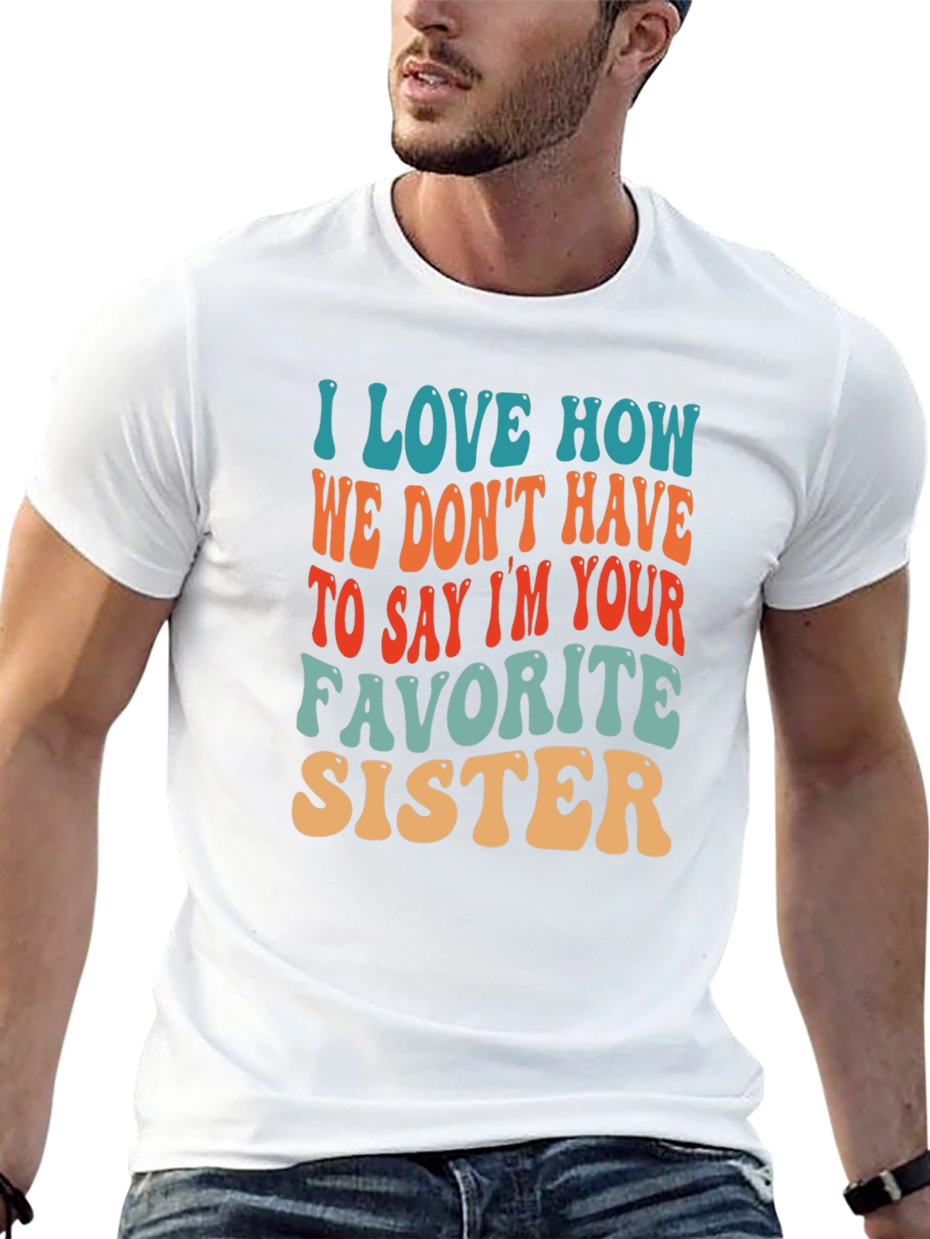 Favorite Sister T-Shirt Retro Style Cotton Tee