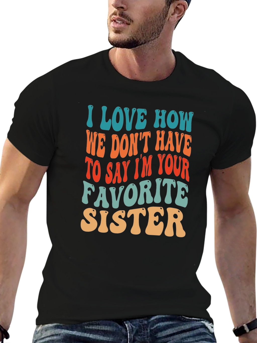 Favorite Sister T-Shirt Retro Style Cotton Tee