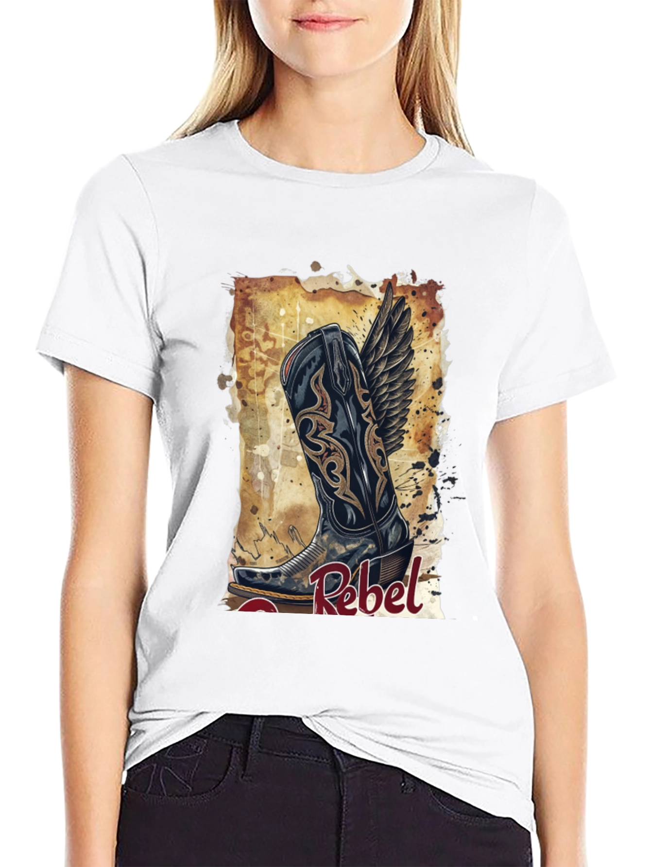 Rebel Cowboy Boot Graphic Tee