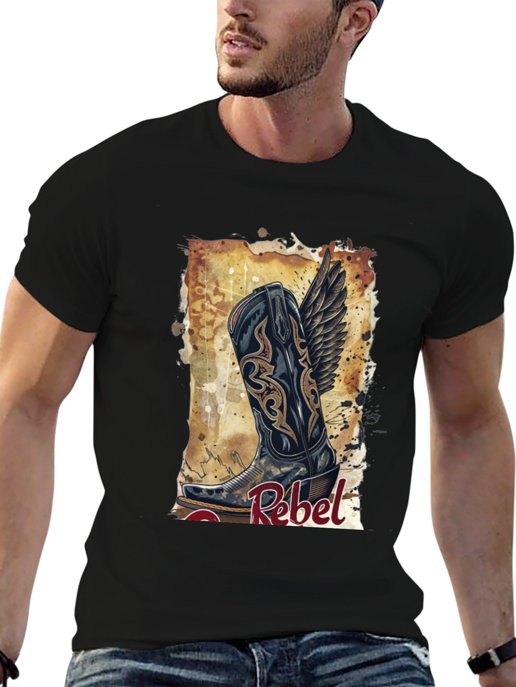 Rebel Cowboy Boot Graphic Tee