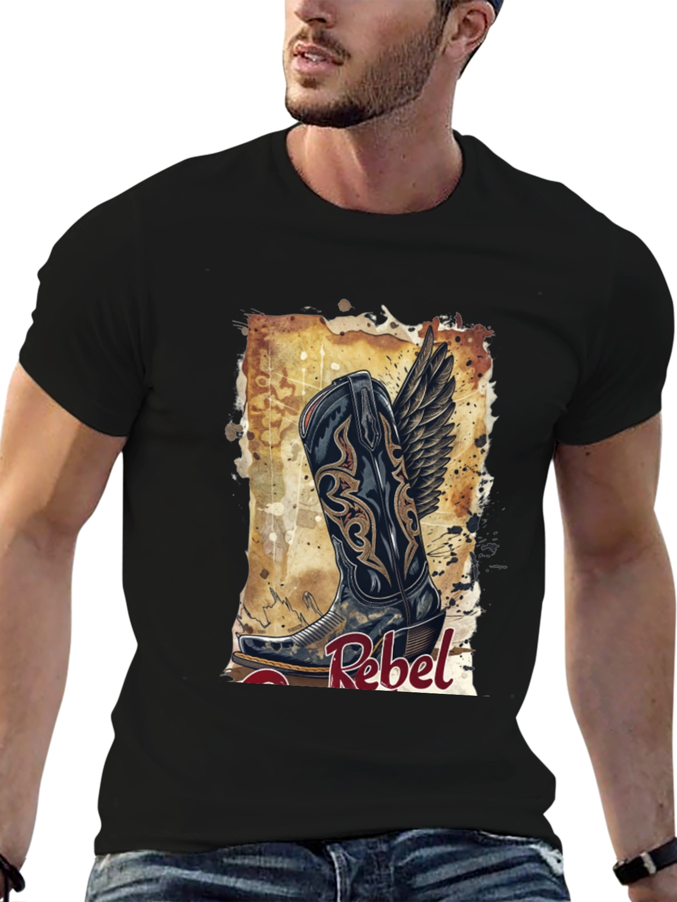 Rebel Cowboy Boot Graphic Tee