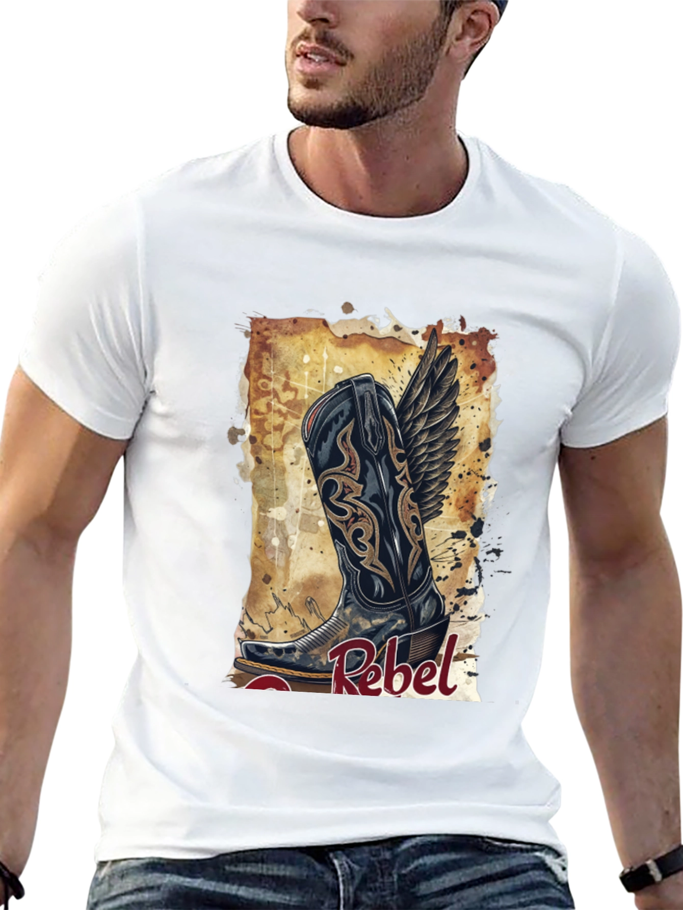 Rebel Cowboy Boot Graphic Tee