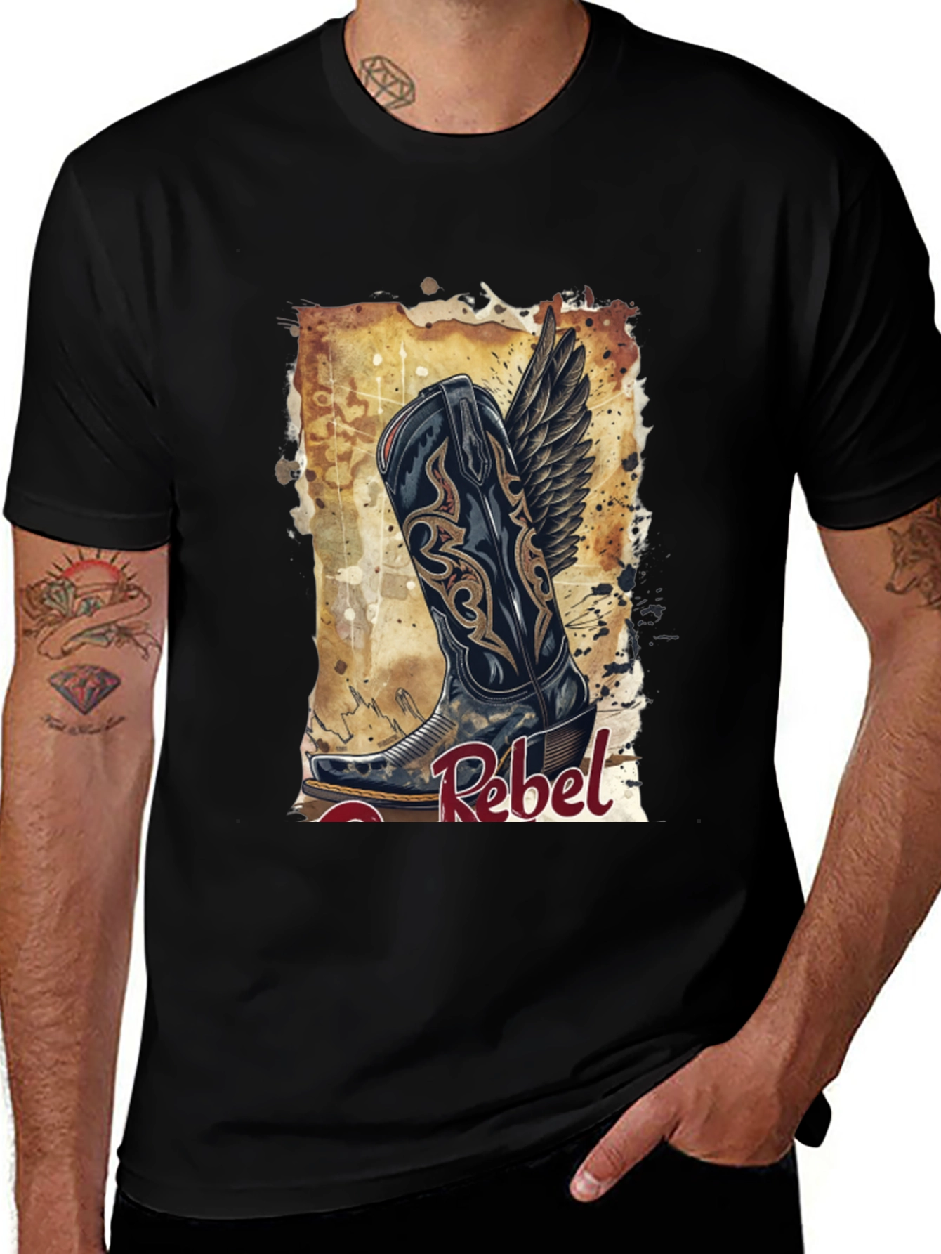 Rebel Cowboy Boot Graphic Tee