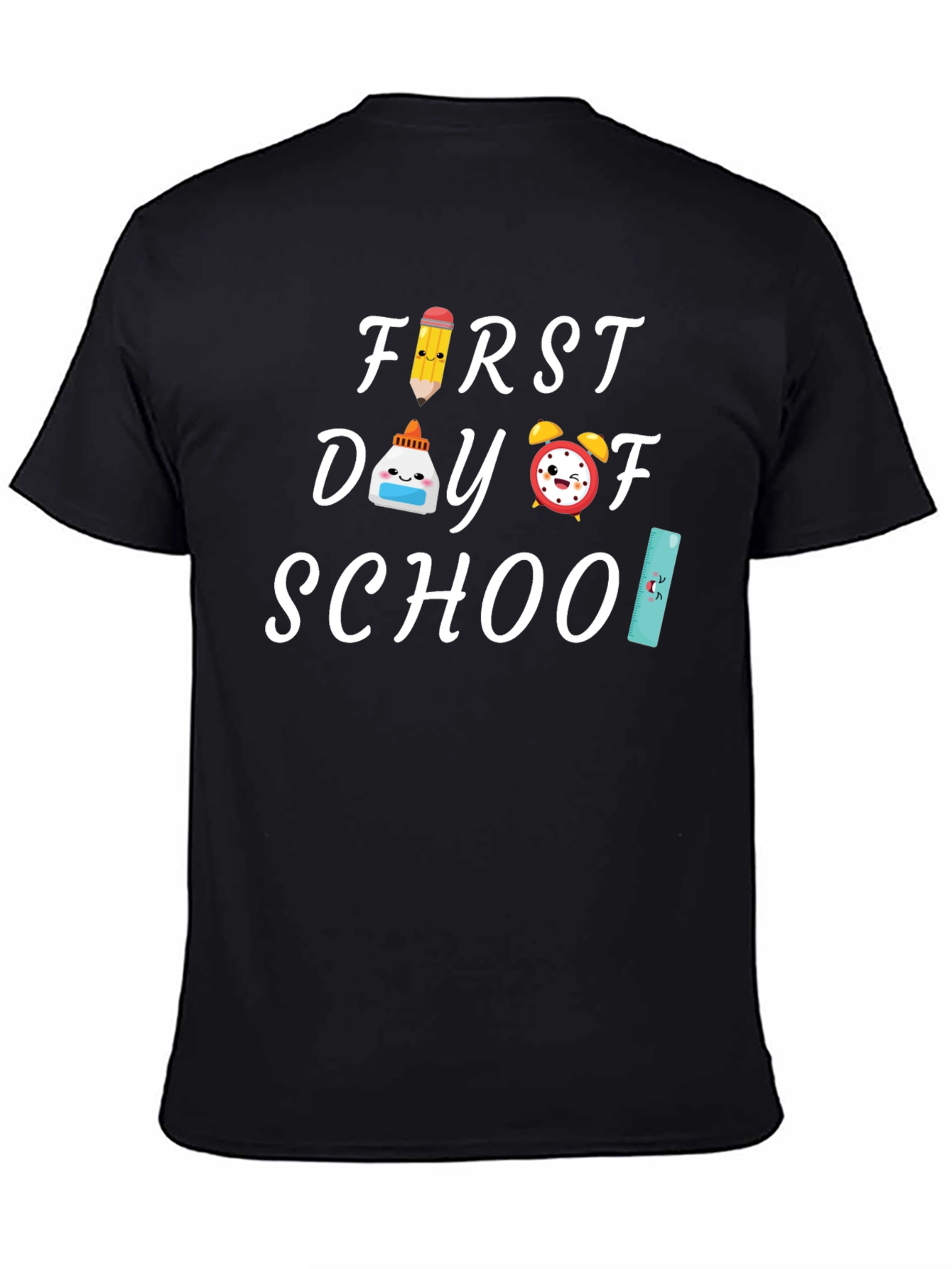 First Day of School Black Graphic Tee