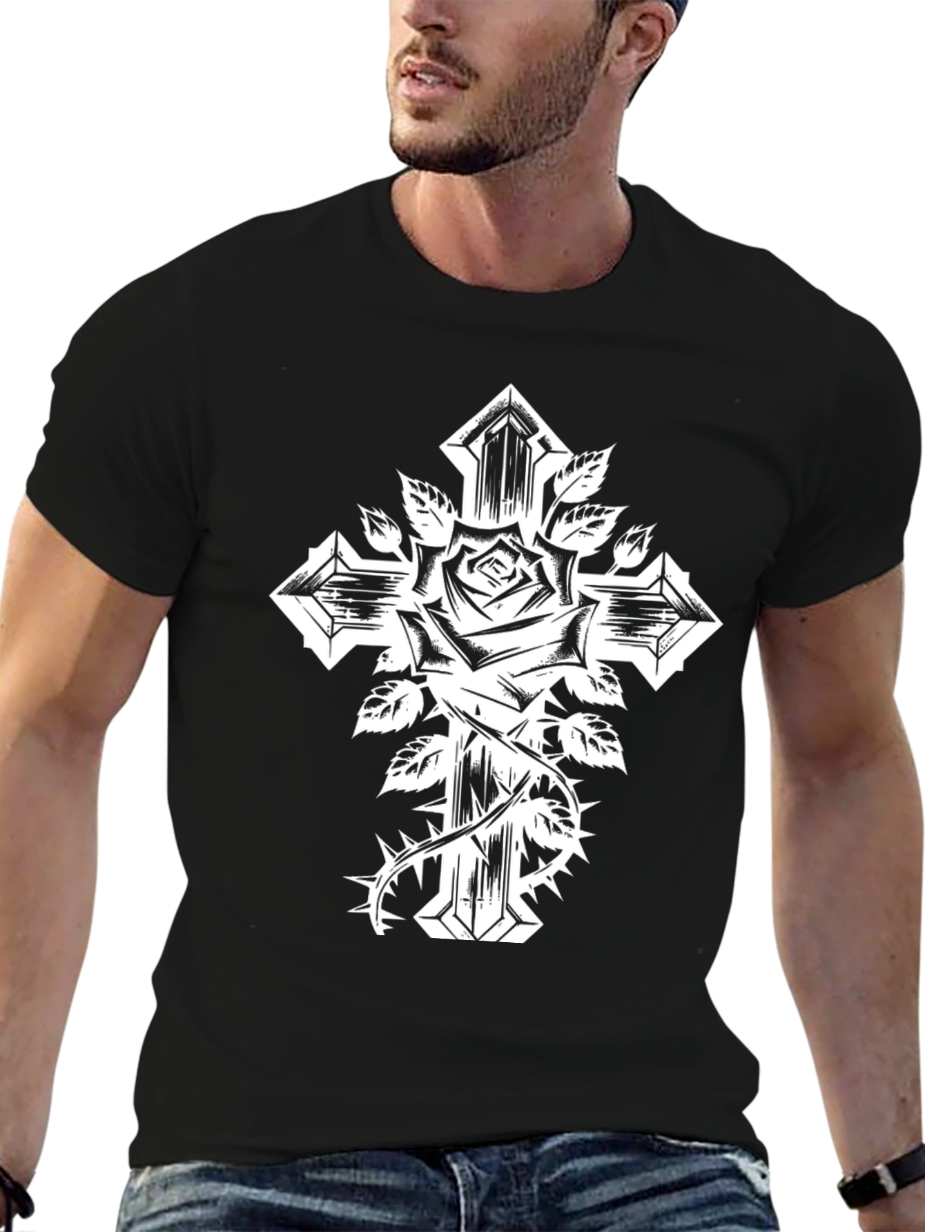 Rose and Cross Graphic Tee