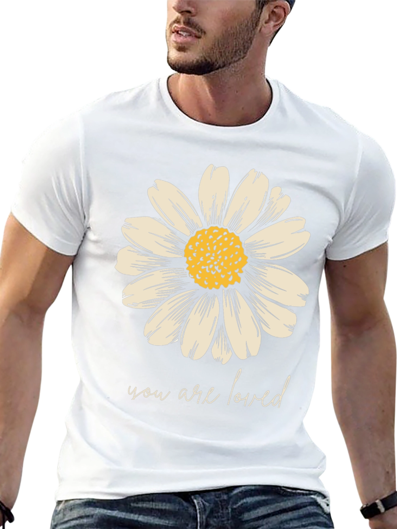 Daisy Graphic Tee - You Are Loved Black T-Shirt